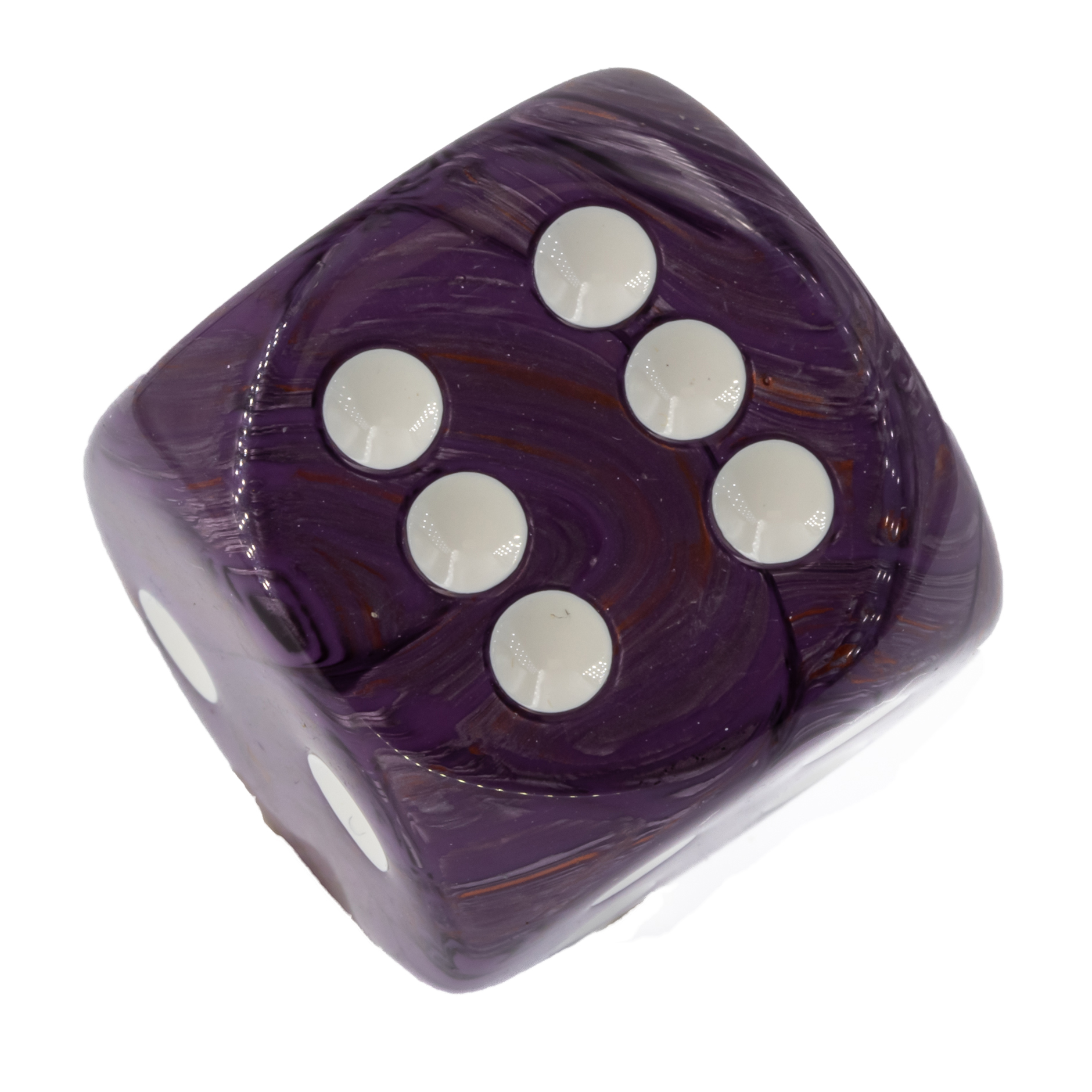 30mm W6 Würfel in lila / weiß