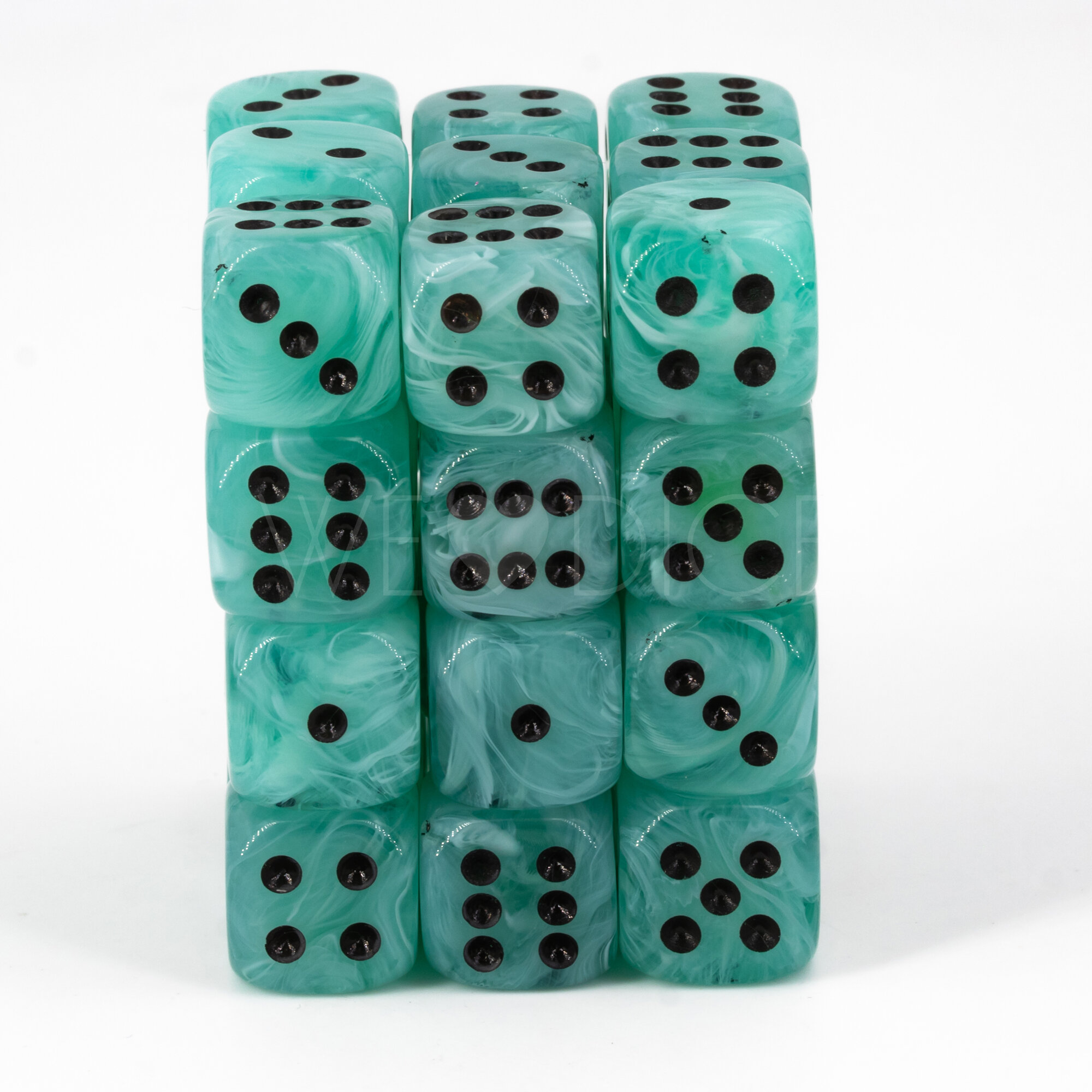 Marmor Maro jade / schwarz 12mm W6 Set (36 Stück)