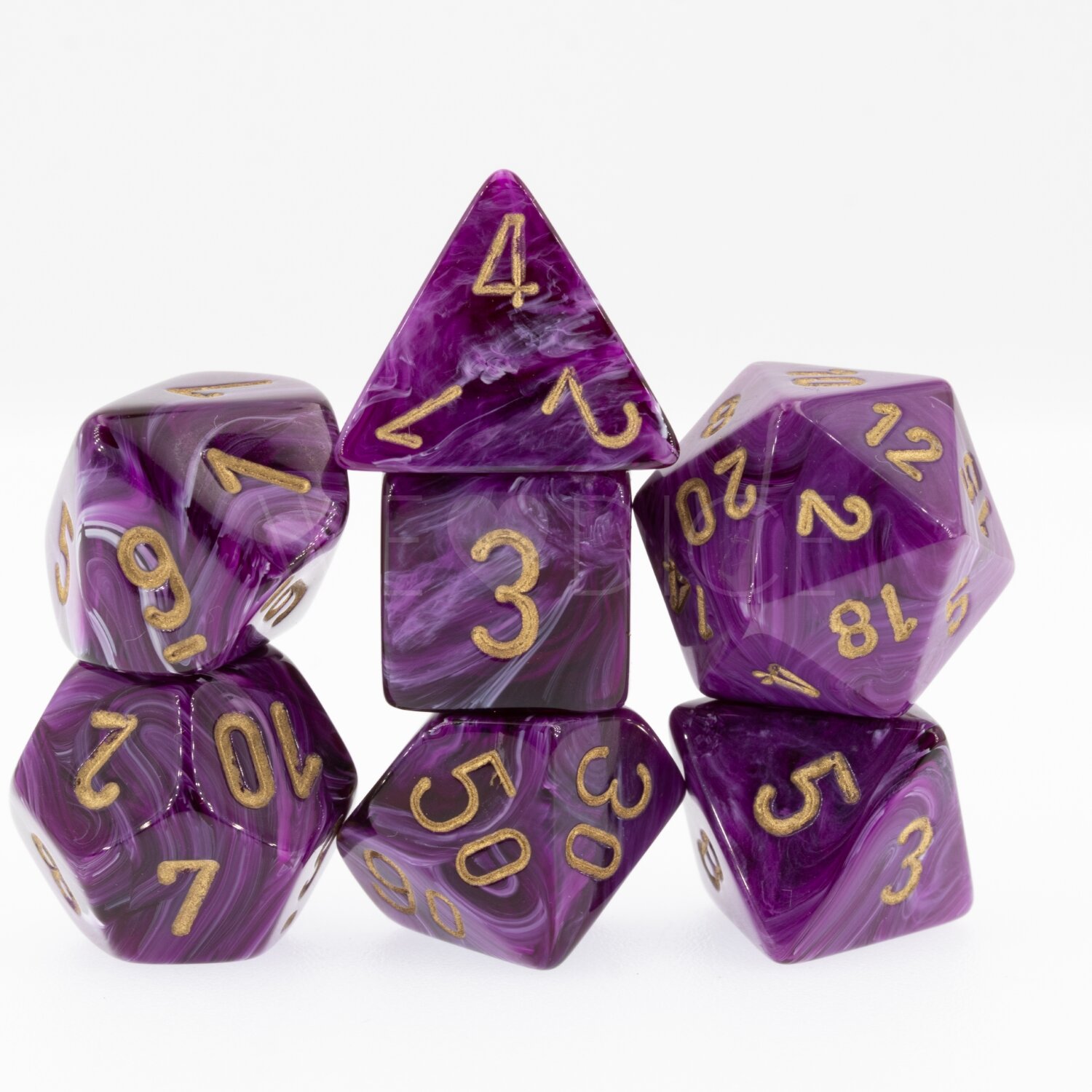 Vortex® Polyhedral Lila / Gold 7-Würfel Set