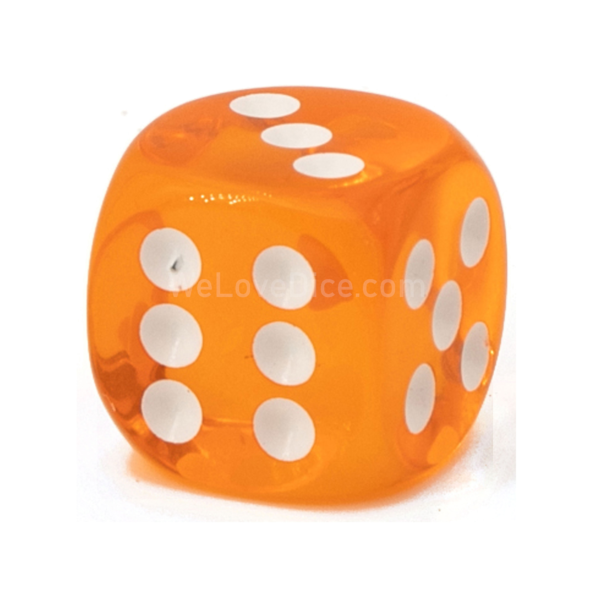 20mm W6 Würfel in orange / weiß