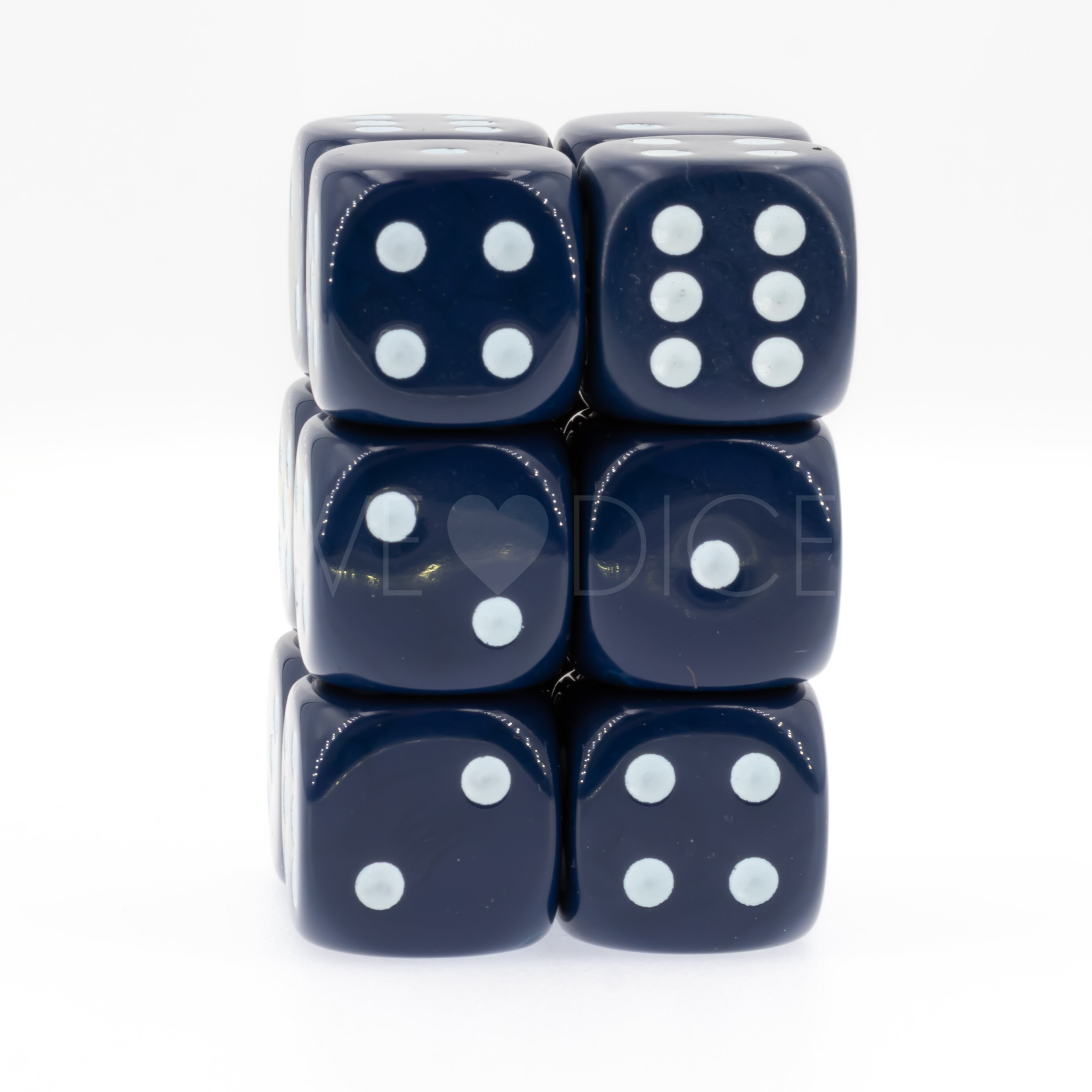 Satt dunkelblau / weiß 16mm W6 Set (12 Stück)