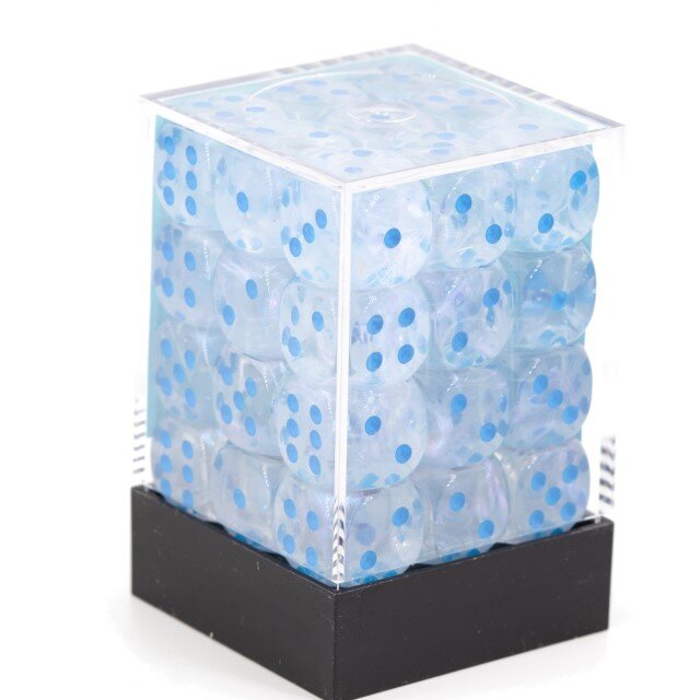 Borealis® Icicle™ / hellblau 12mm W6 Würfel Set (36 Würfel)
