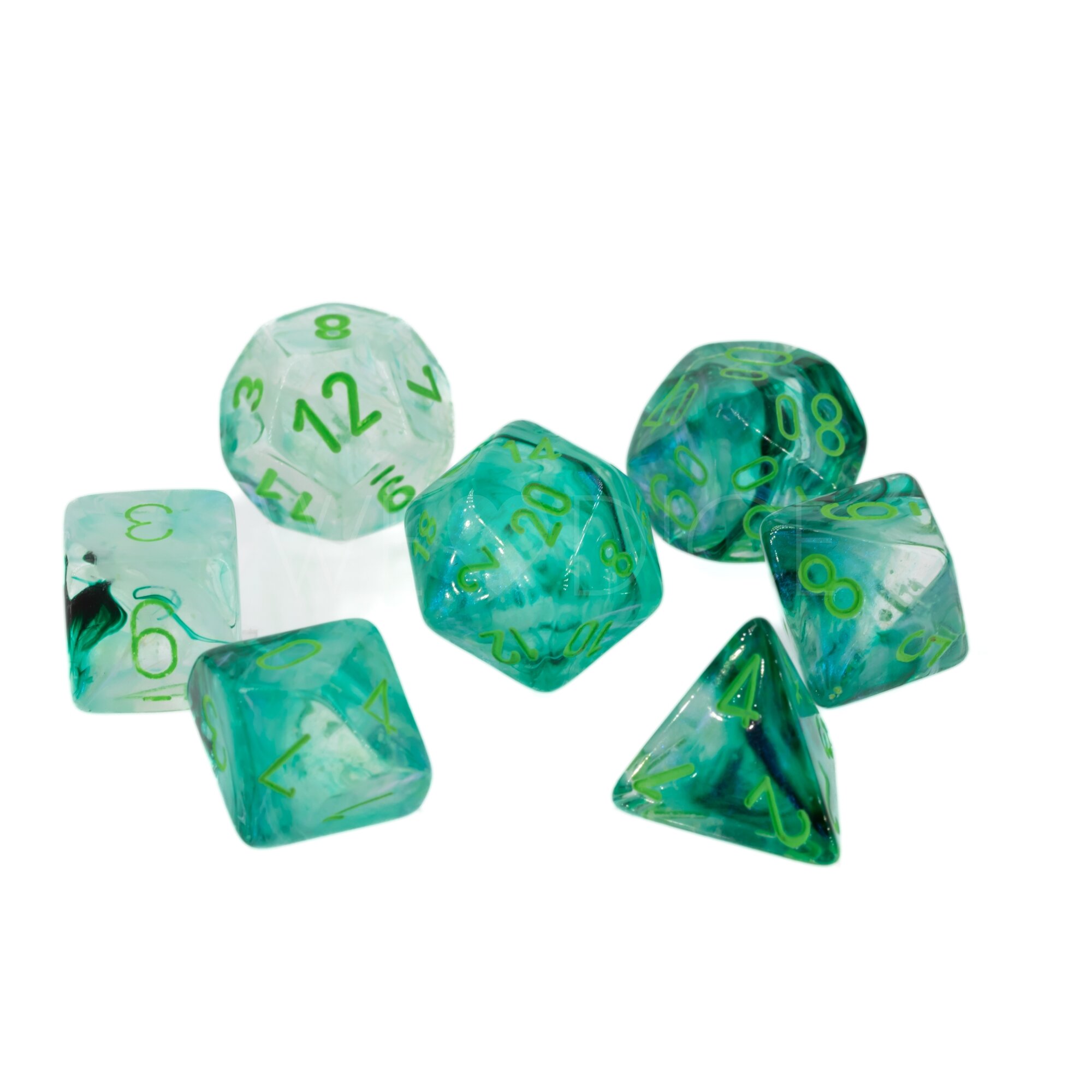 Borealis® Polyhedral Kelp / hellgrün 7-Würfel Set