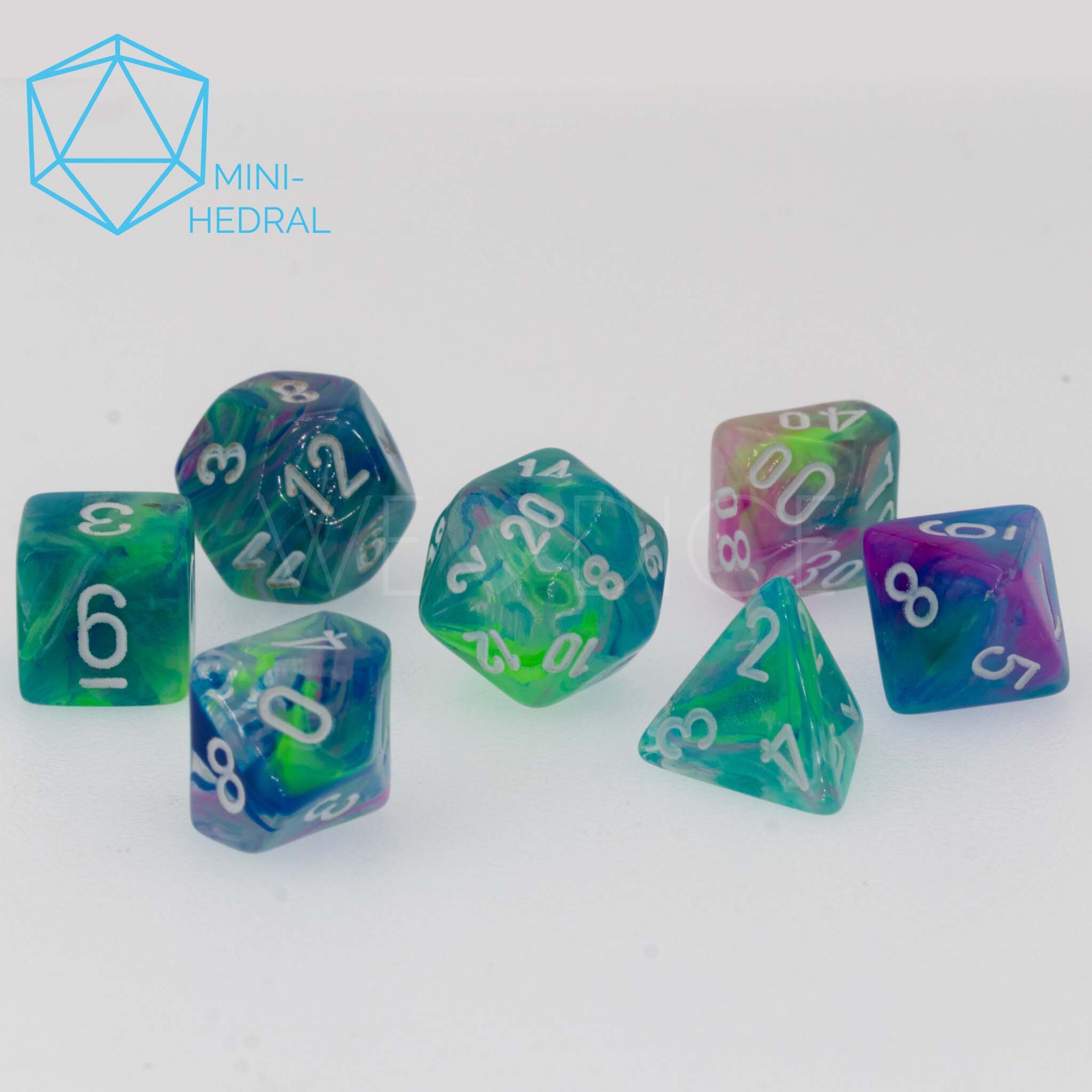 Mini-hedral Festive® Polyhedral Waterlilly / Weiß 7-Würfel Set