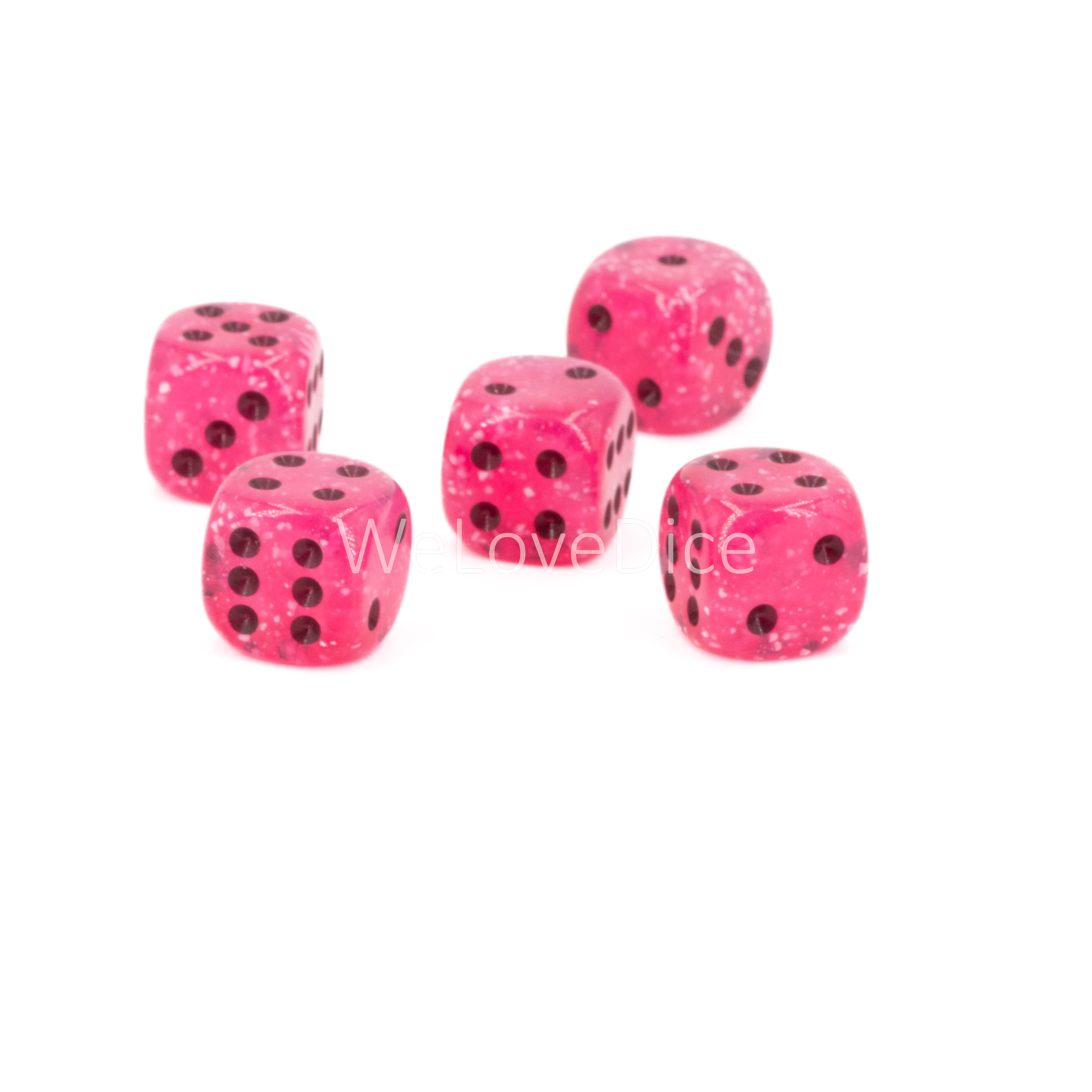 16mm  D6 Dice in pink / black