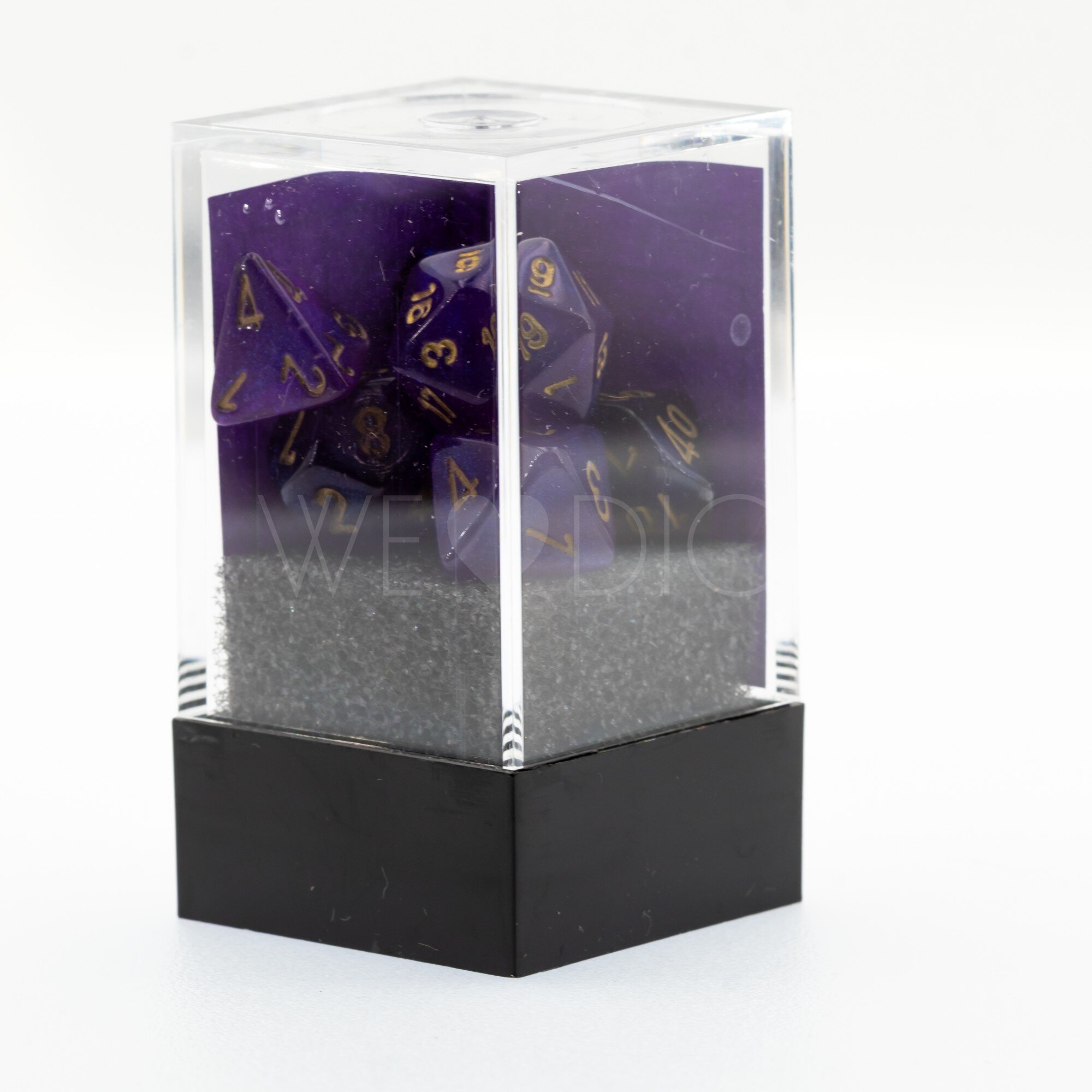 Borealis® Mini-hedral Polyhedral Royal Purple / gold   7-DieSet
