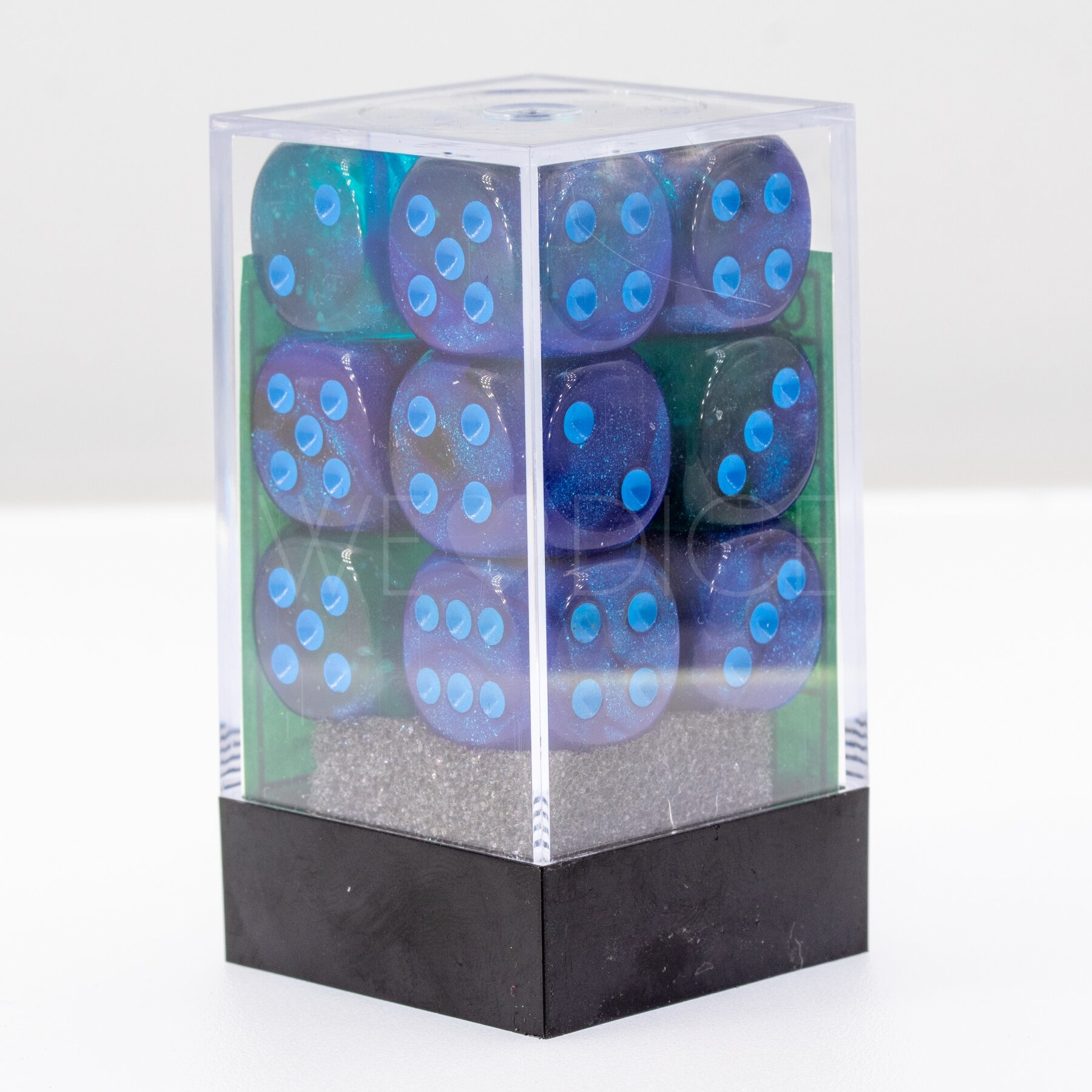 Gemini® Blau-Blau / hellblau 16mm W6 Würfel Set (12 Würfel)