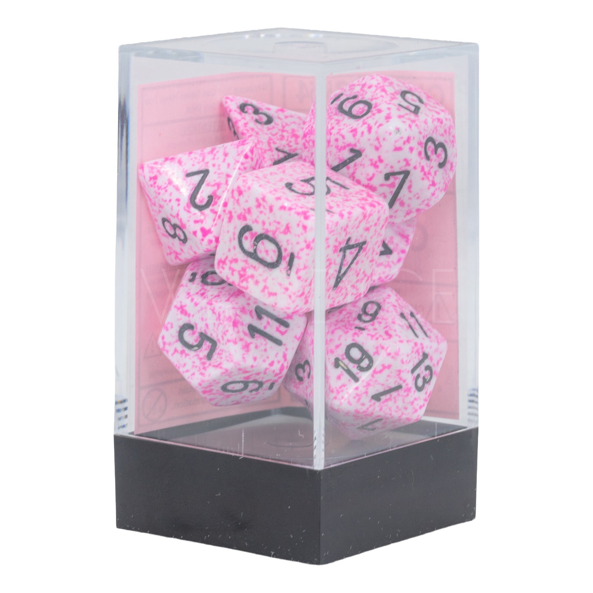 Speckled® Polyhedral Pink / black 7-Würfel Set