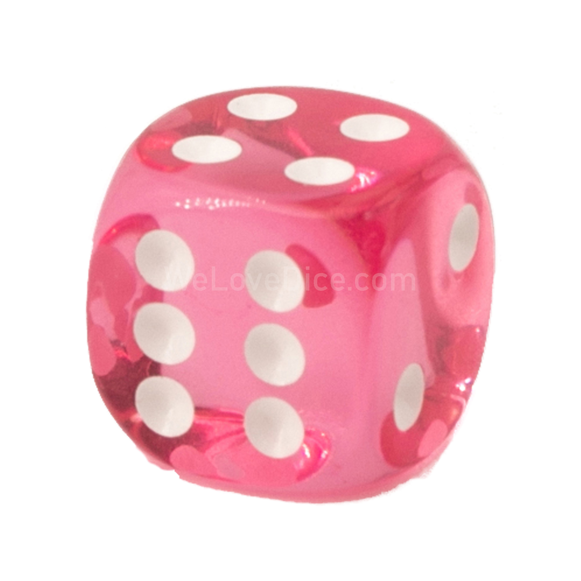 20mm  D6 Dice in pink / white
