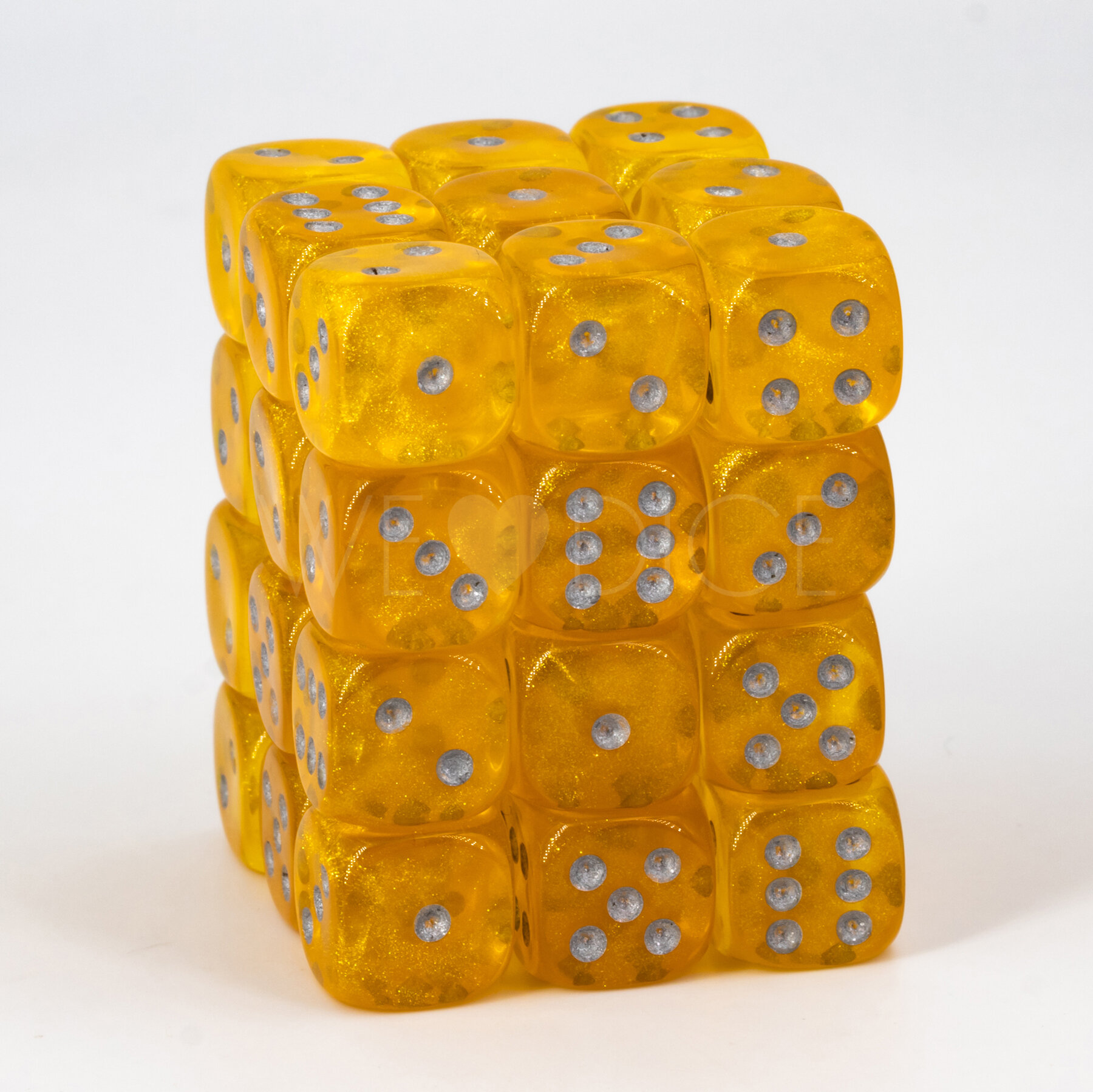 Aurora gelb / silber 12mm W6 Set (36 Stück)