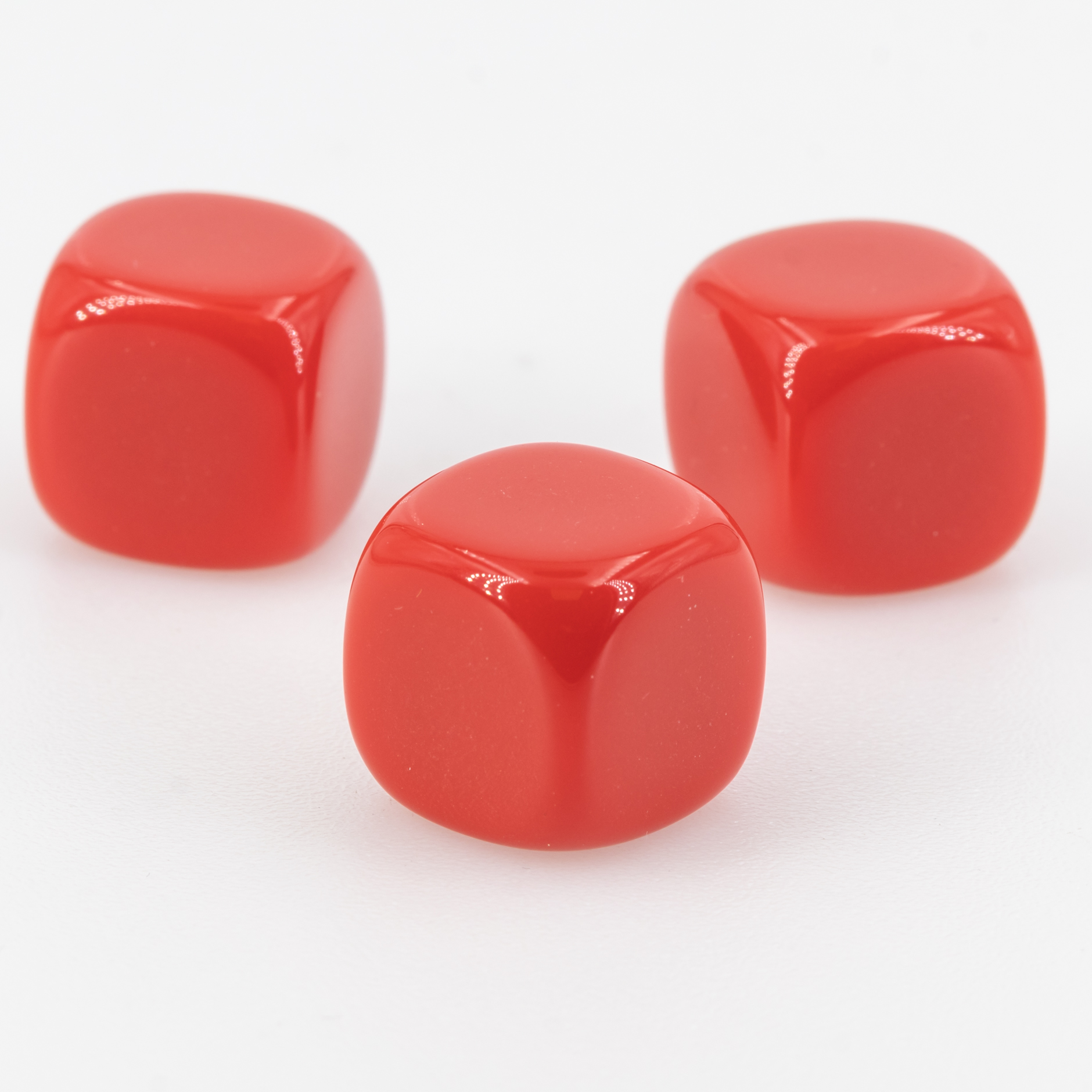 16mm Blanko Würfel in rot transparent Transparent