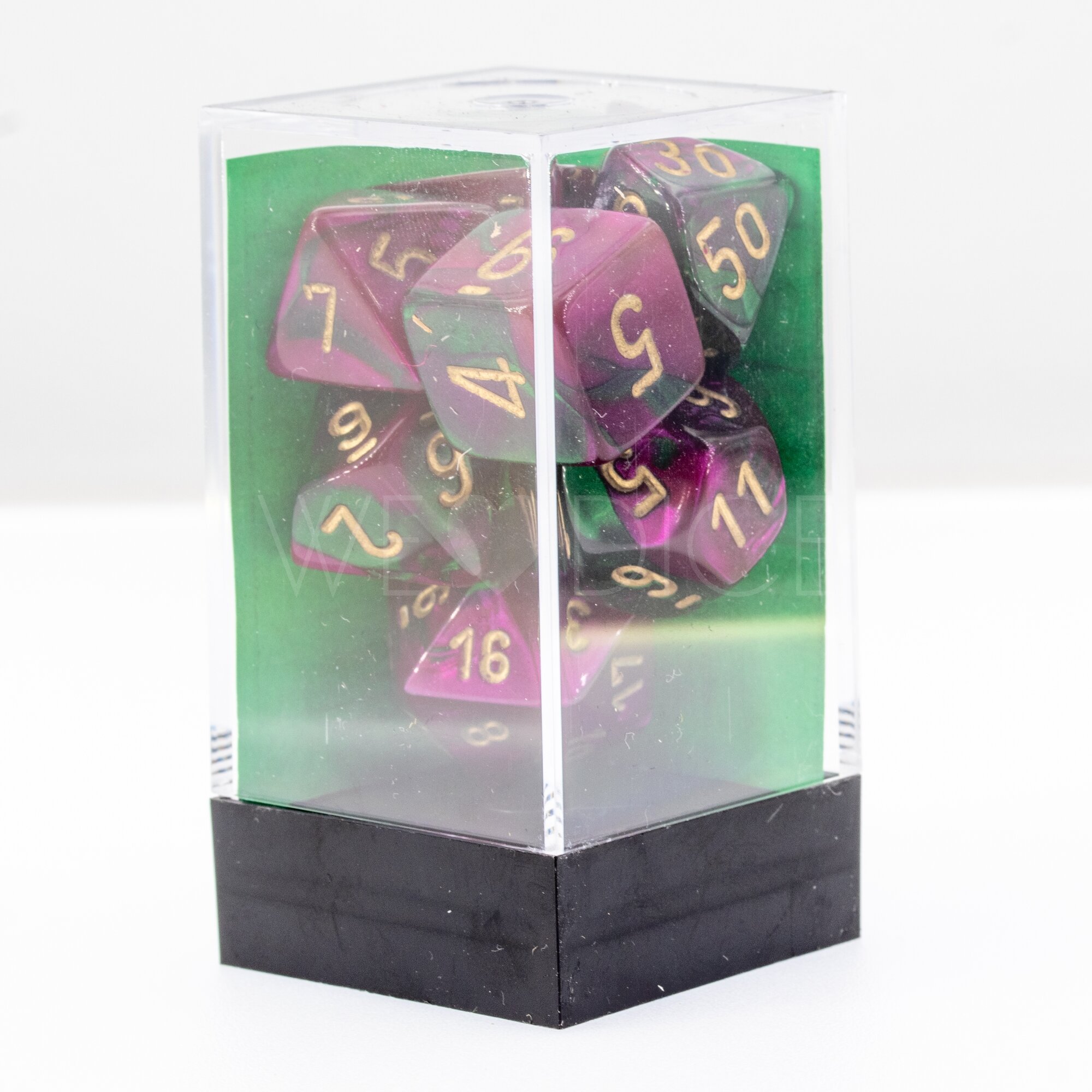 Gemini® Polyhedral Grün-purple / gold 7-Würfel Set