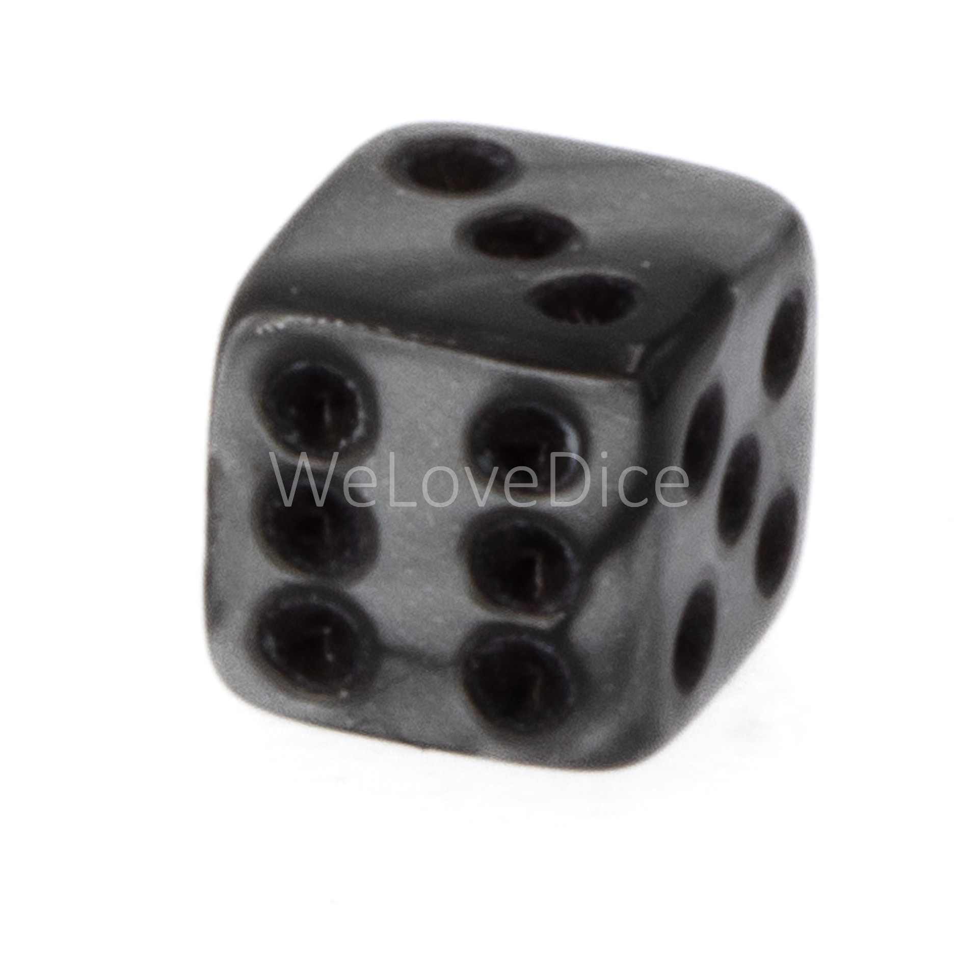 5mm  D6 Dice in grey / black Silk
