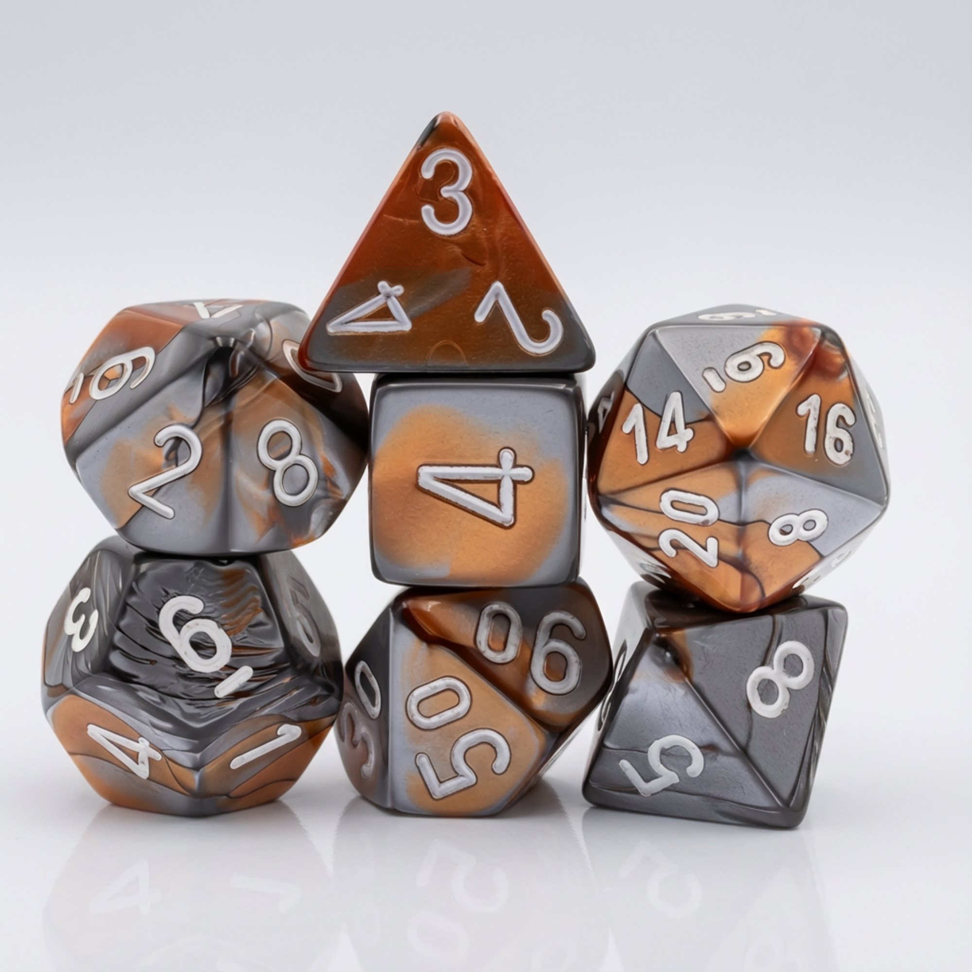 Gemini® Polyhedral Lila-Rot / gold 7-Würfel Set