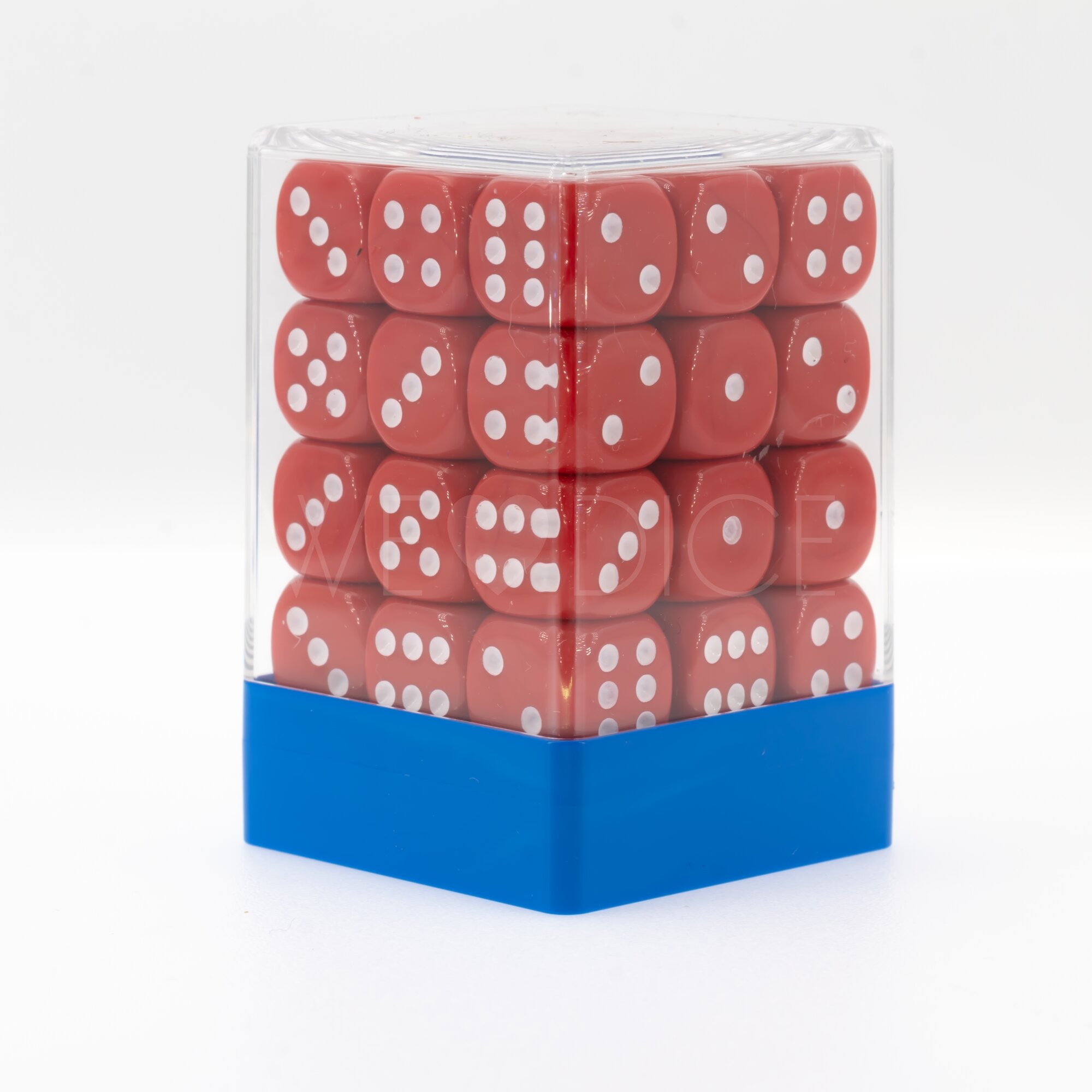 Opaque red / white 12mm D6 Dice Set  (36Pcs)