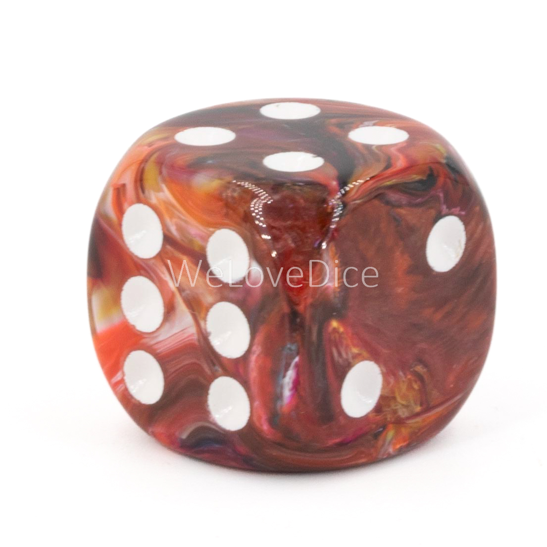 16mm W6 Würfel in karmesin-rot / weiß