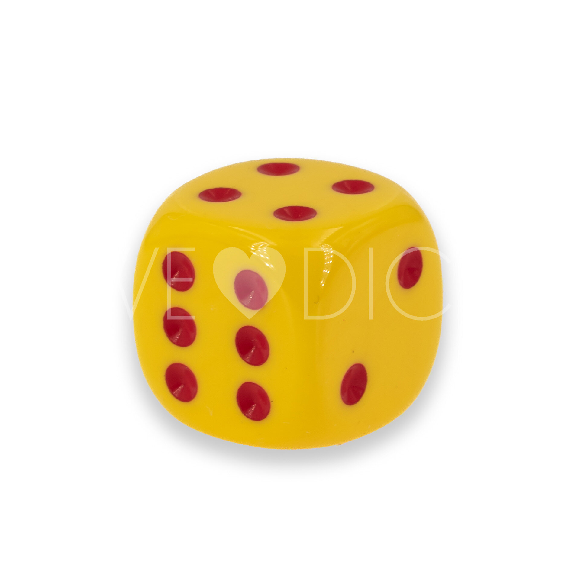 16mm  D6 Dice in yellow / red 