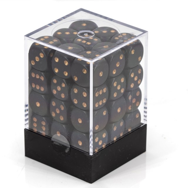 Satt schwarz / gold 12mm W6 Würfel Set (36 Würfel)