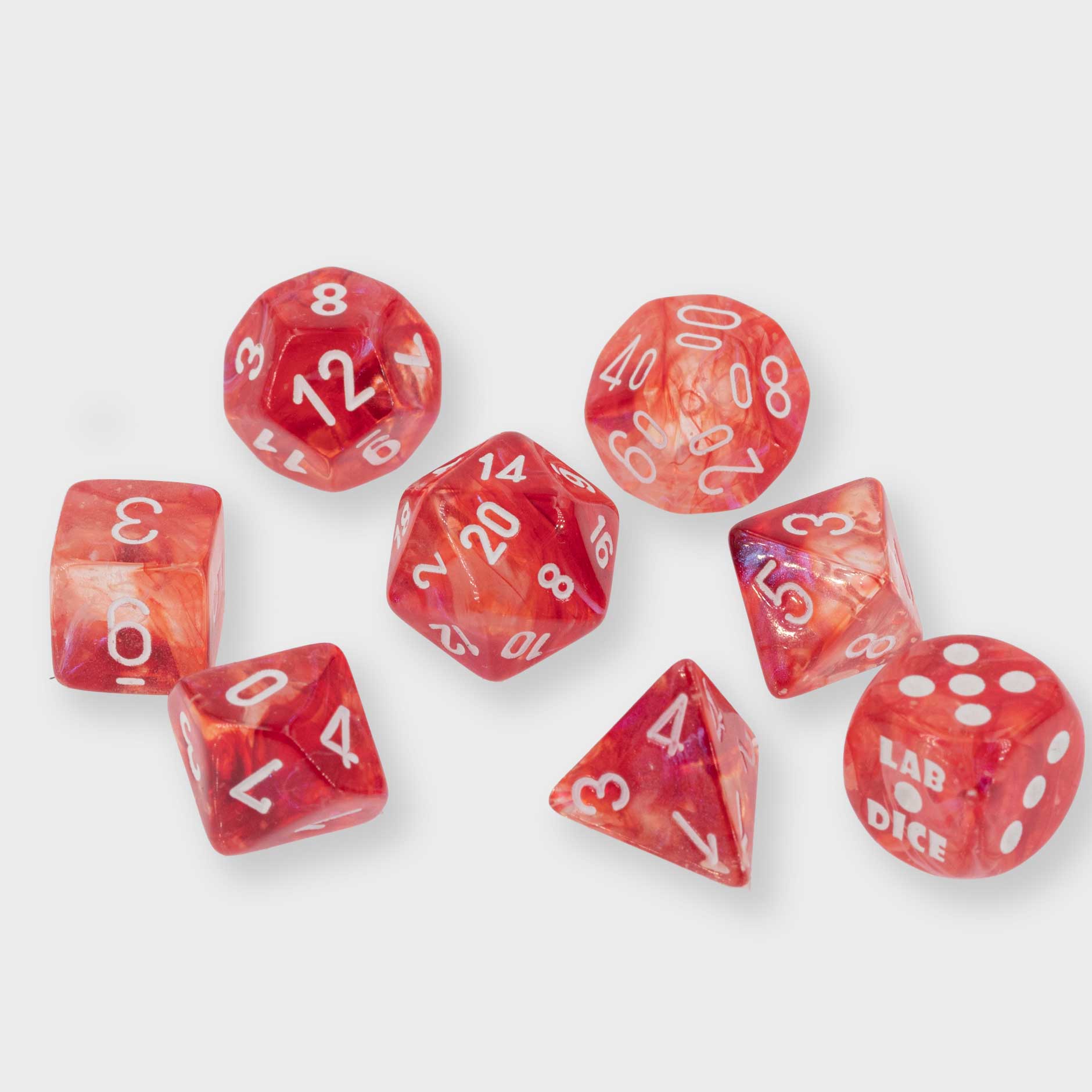 LabDice Borealis®, Luminary™ Passion™ / white  Set 8 Stück