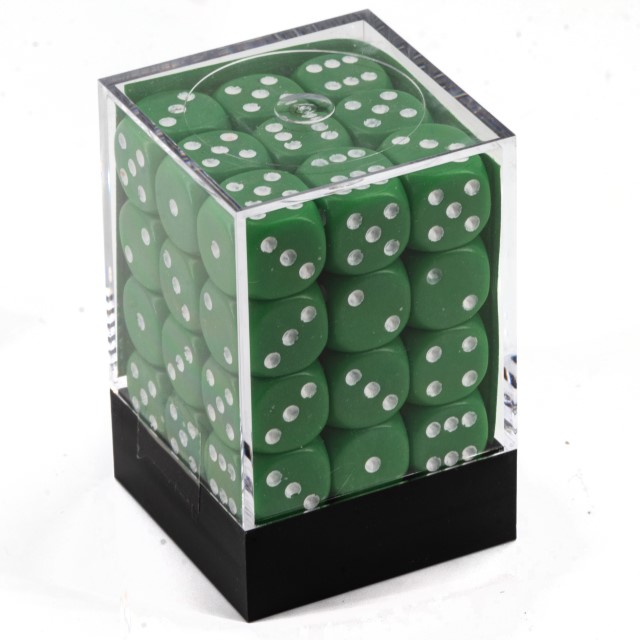 Satt grün / weiß 12mm W6 Würfel Set (36 Würfel)