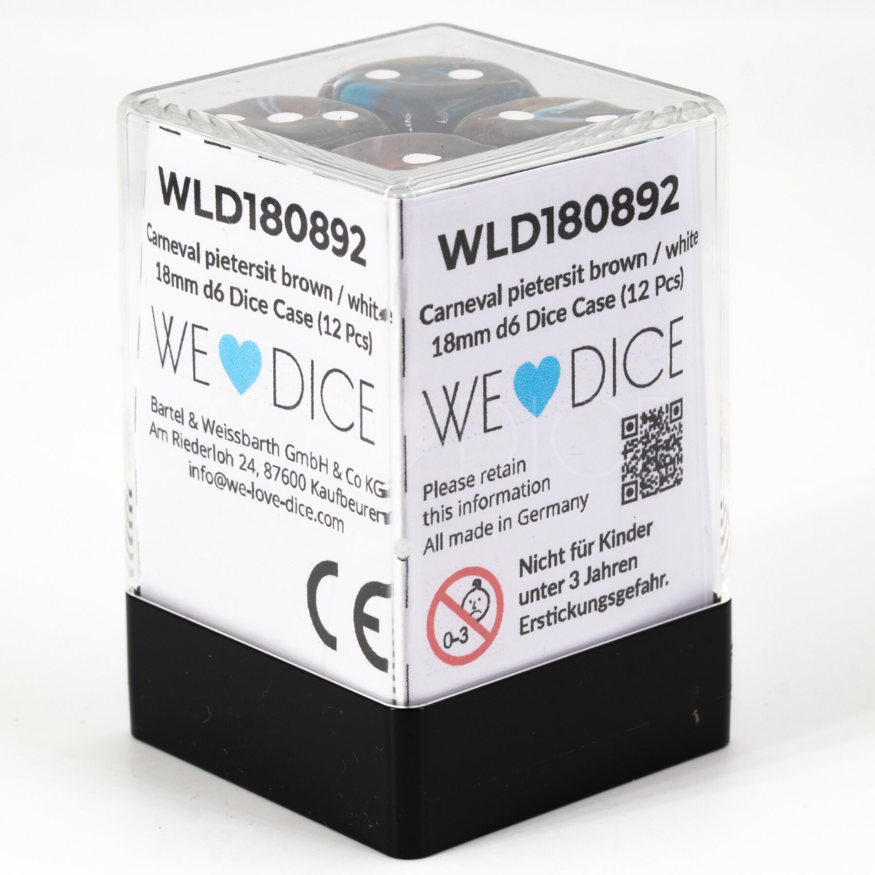 Sturmstein braun / weiß 18mm W6 Set (12 Stück)