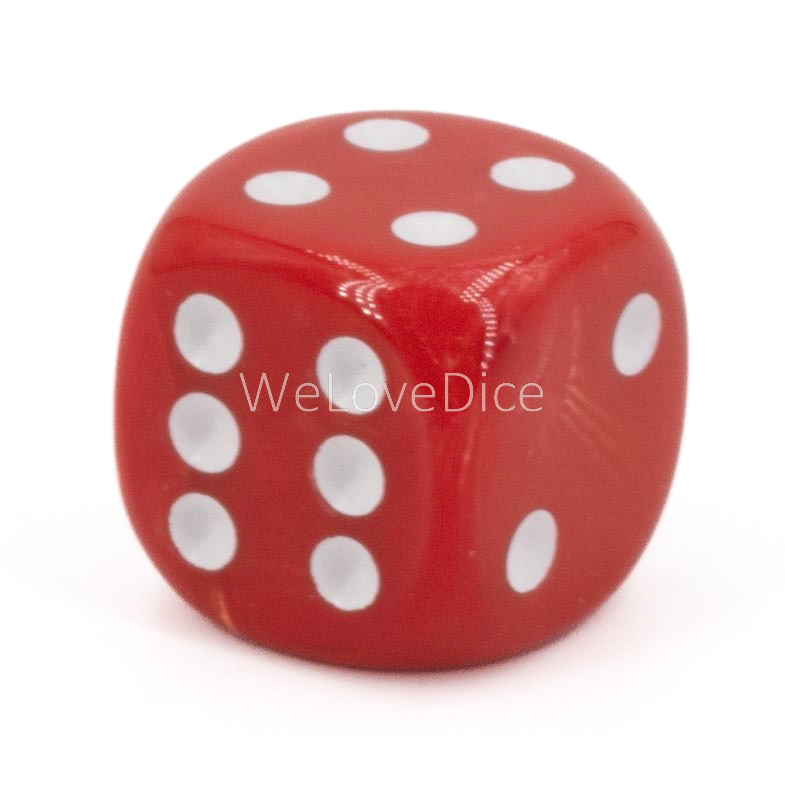 22mm W6 Würfel in rot / weiß