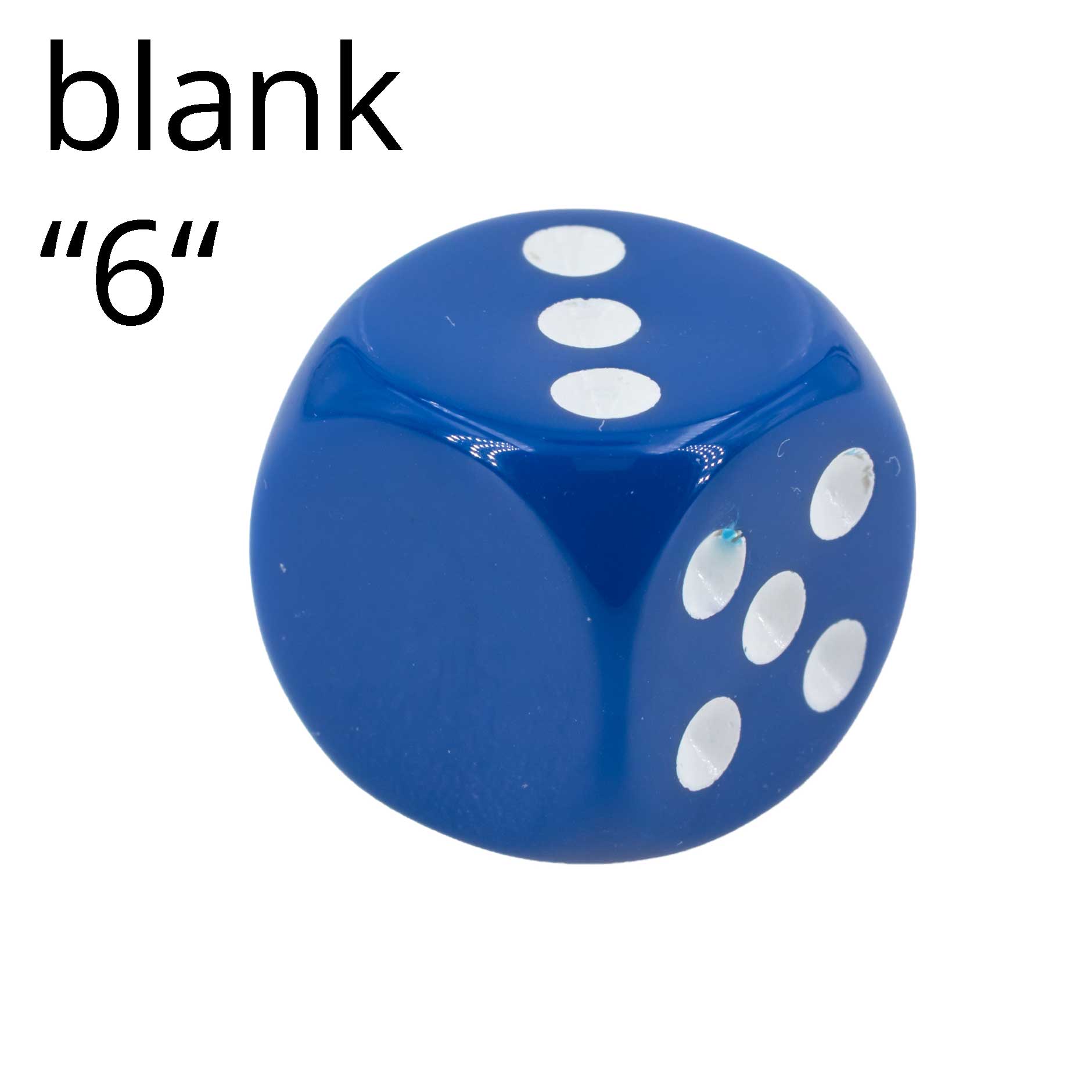 16mm Dice in dark blue / white Opaque no "6"