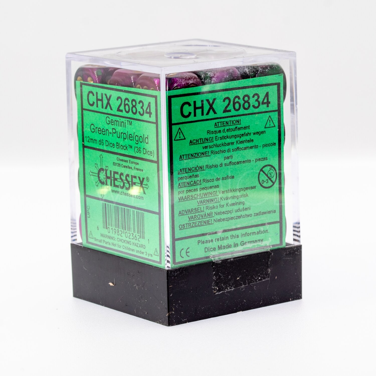 Gemini® Grün-purple / gold 12mm W6 Würfel Set (36 Würfel)
