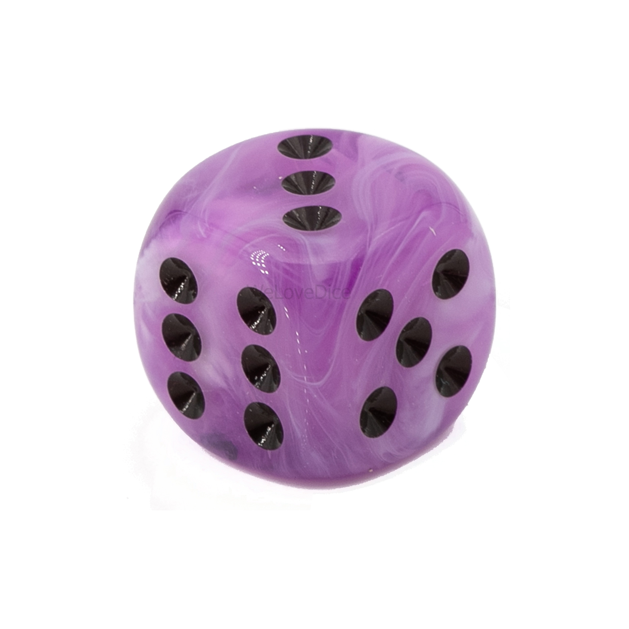 16mm  D6 Dice in pansy purple / black
