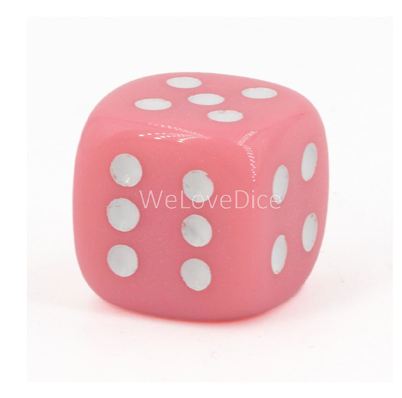 16mm W6 Würfel in rosa / weiss