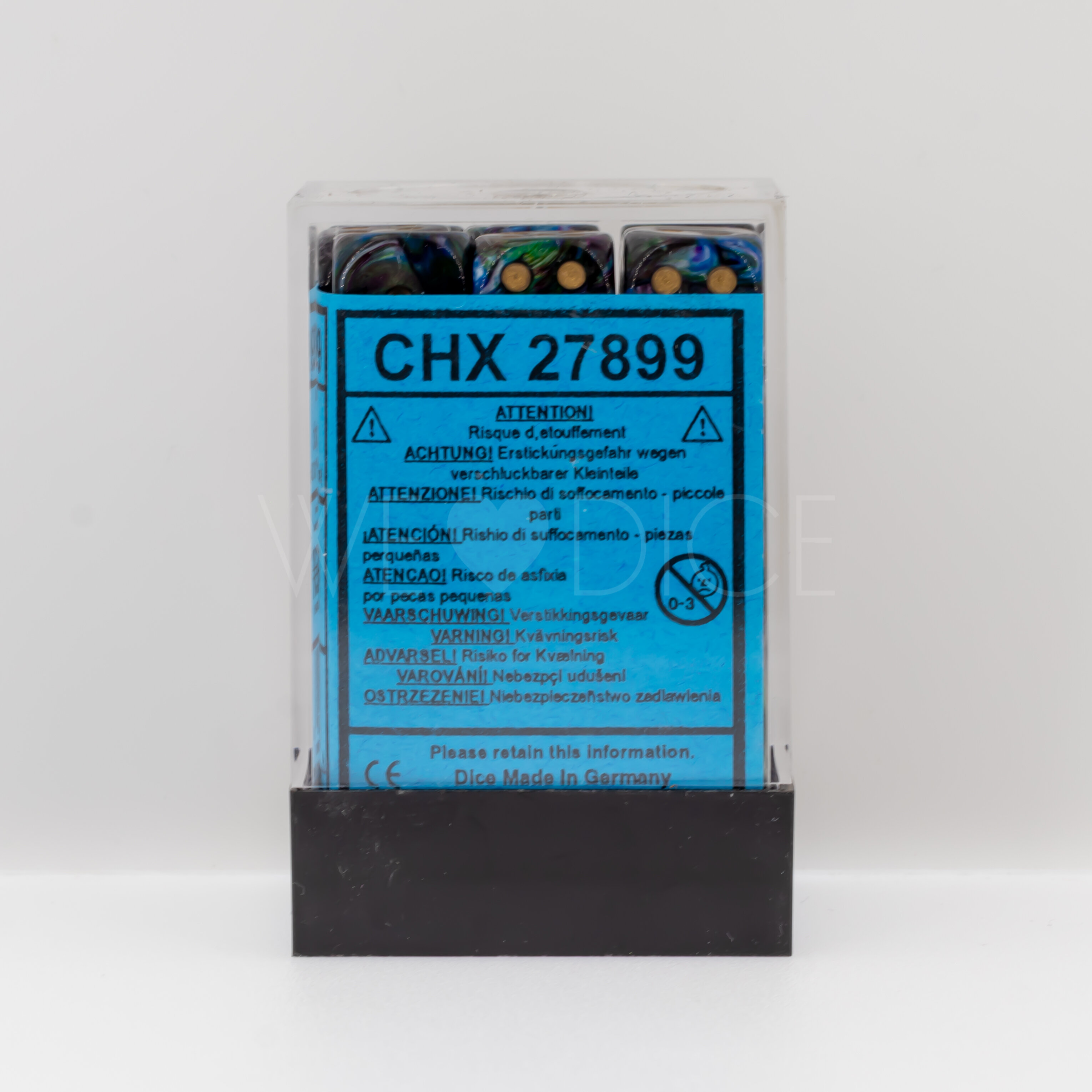 Lustrous  Shadow / Gold 12mm W6 Würfel Set (36 Würfel)