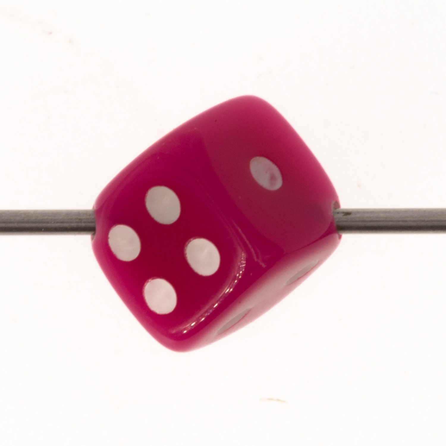 8mm Würfelperle  - rosa  Satt,