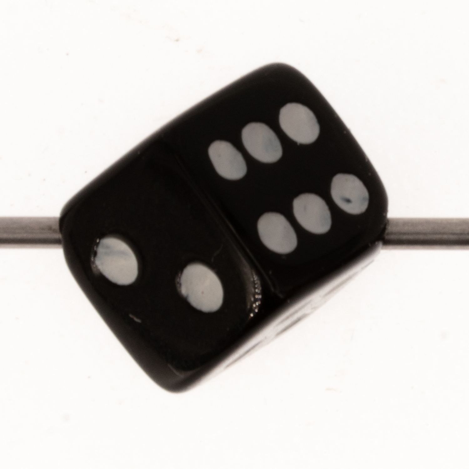  8mm Dice bead - black Opaque, in