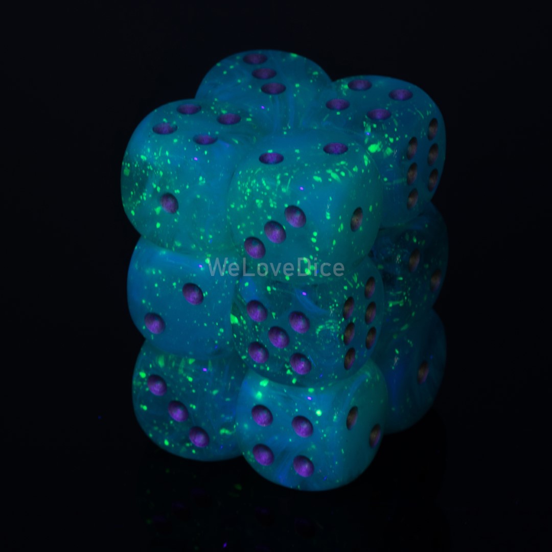 Luminary™ Himmel / silber 16mm W6 Würfel Set (12 Würfel)