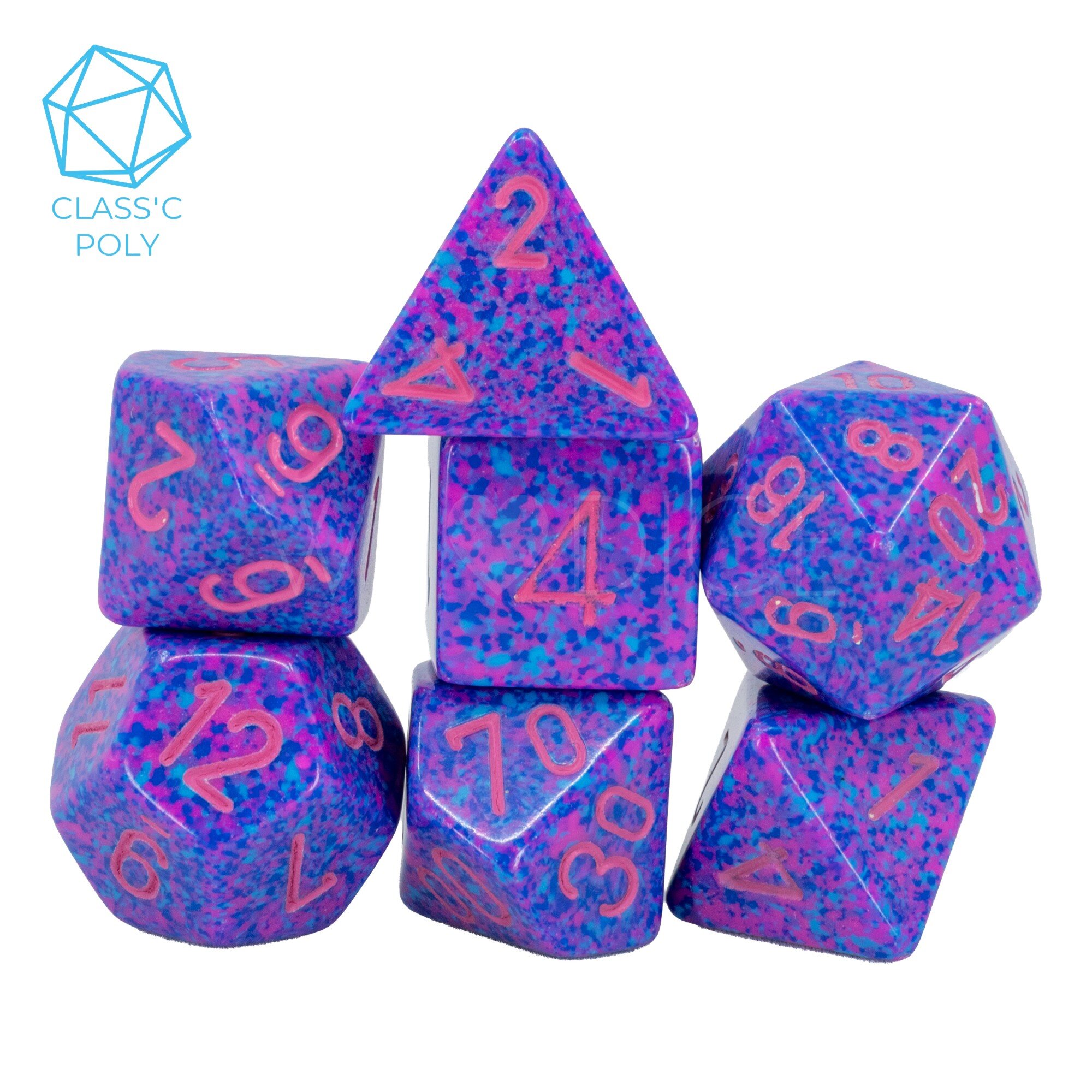 Speckled®, gesprenkelt Polyhedral Purple Passion / Pink 7-Würfel Set