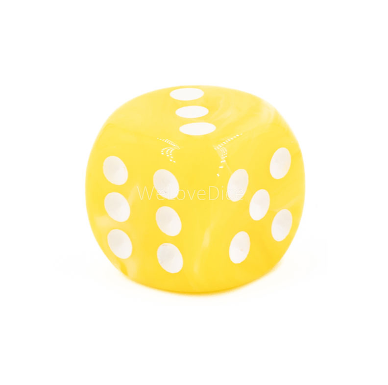 16mm W6 Würfel in gelb / weiß