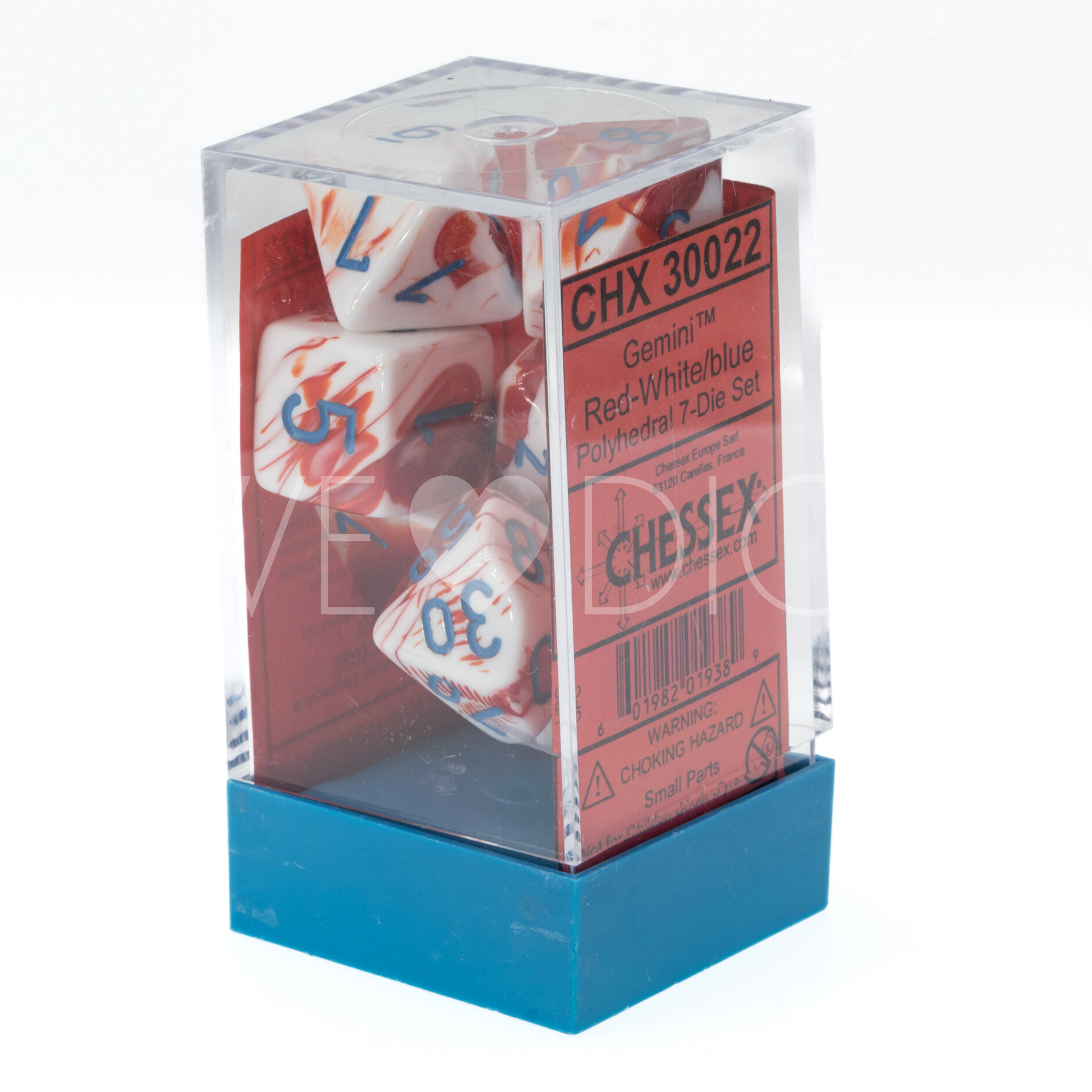 LabDice Gemini® Red-White/blue  Set 7 Stück