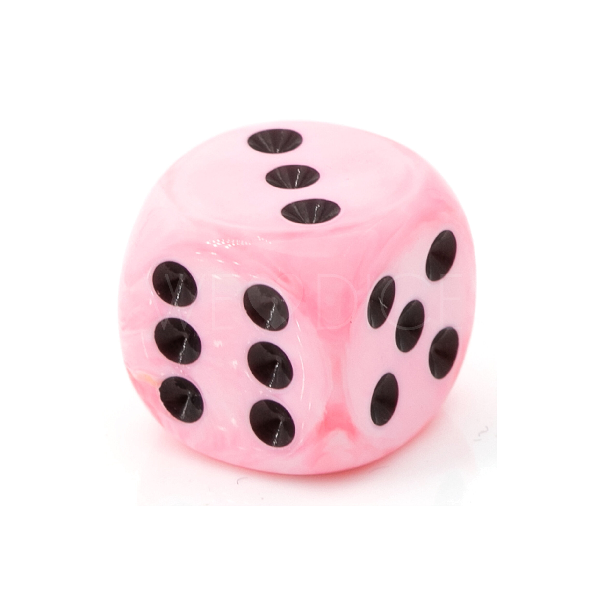 16mm W6 Würfel in ice cream pink / schwarz