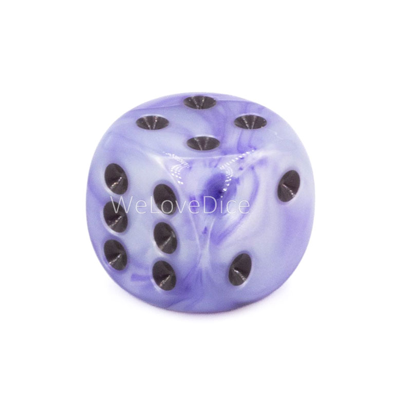 16mm W6 Würfel in lila / schwarz