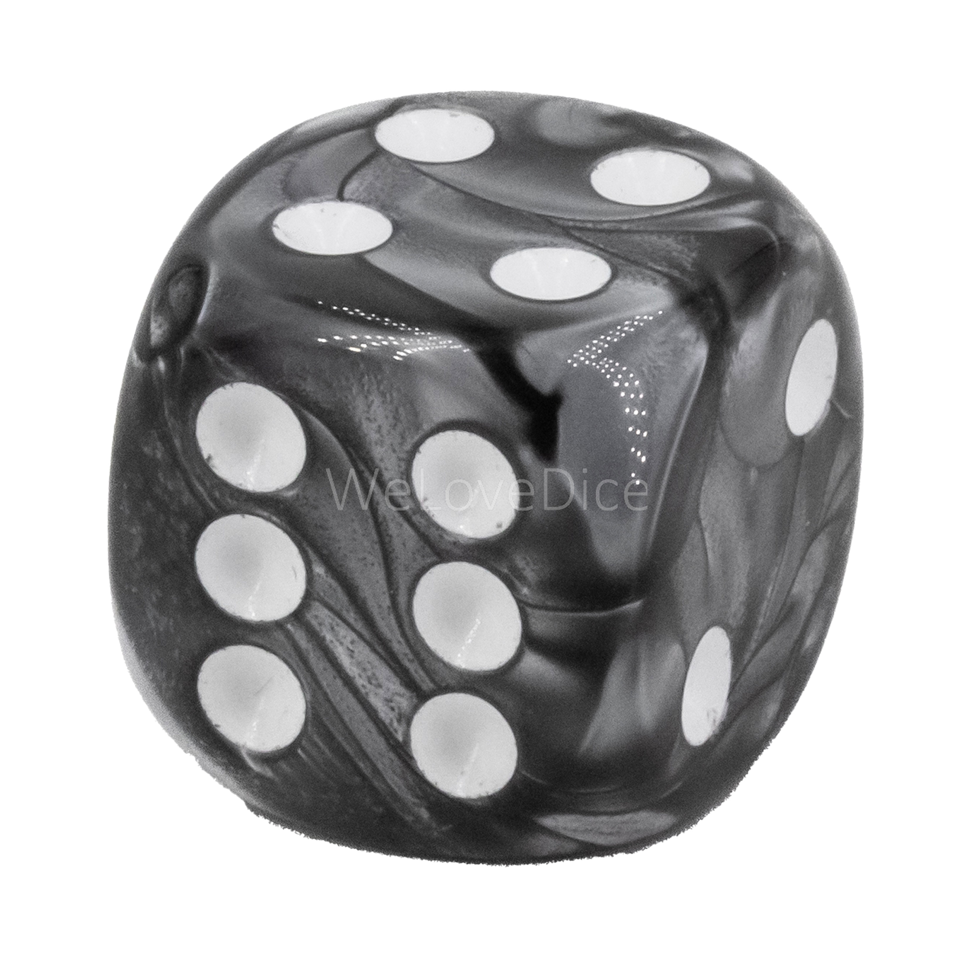 22mm W6 Würfel in silbergrau / weiss