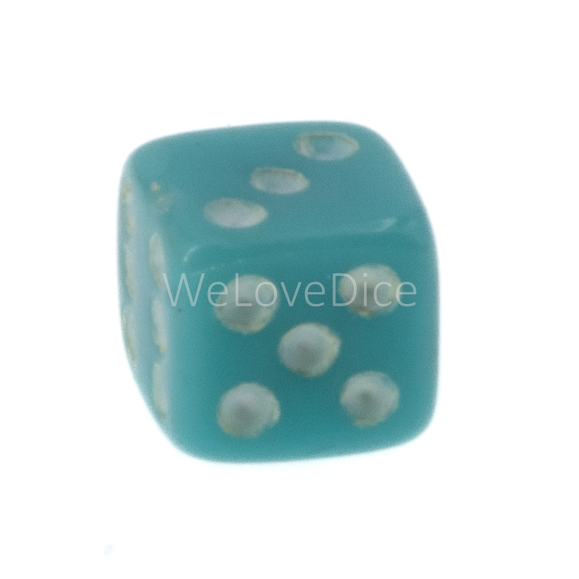 5mm  D6 Dice in turqoise / white Opaque