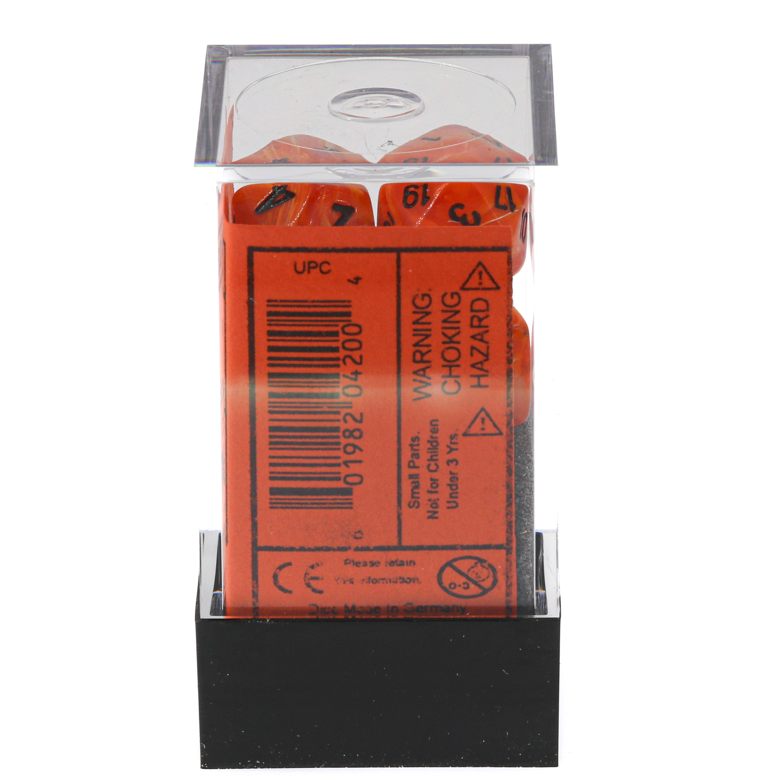 Mini-hedral Vortex® Polyhedral Orange / Schwarz 7-Würfel Set