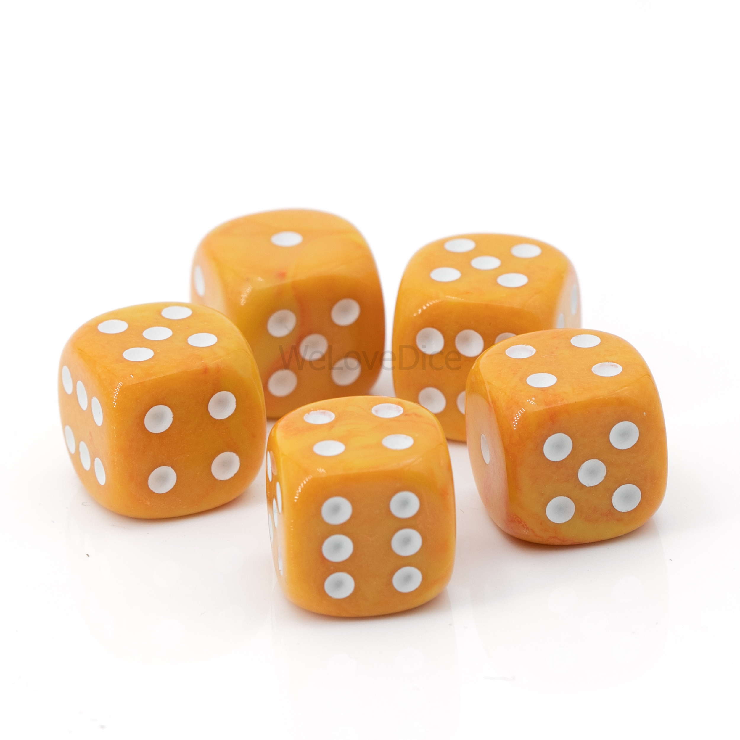 16mm W6 Würfel in gelb / weiß