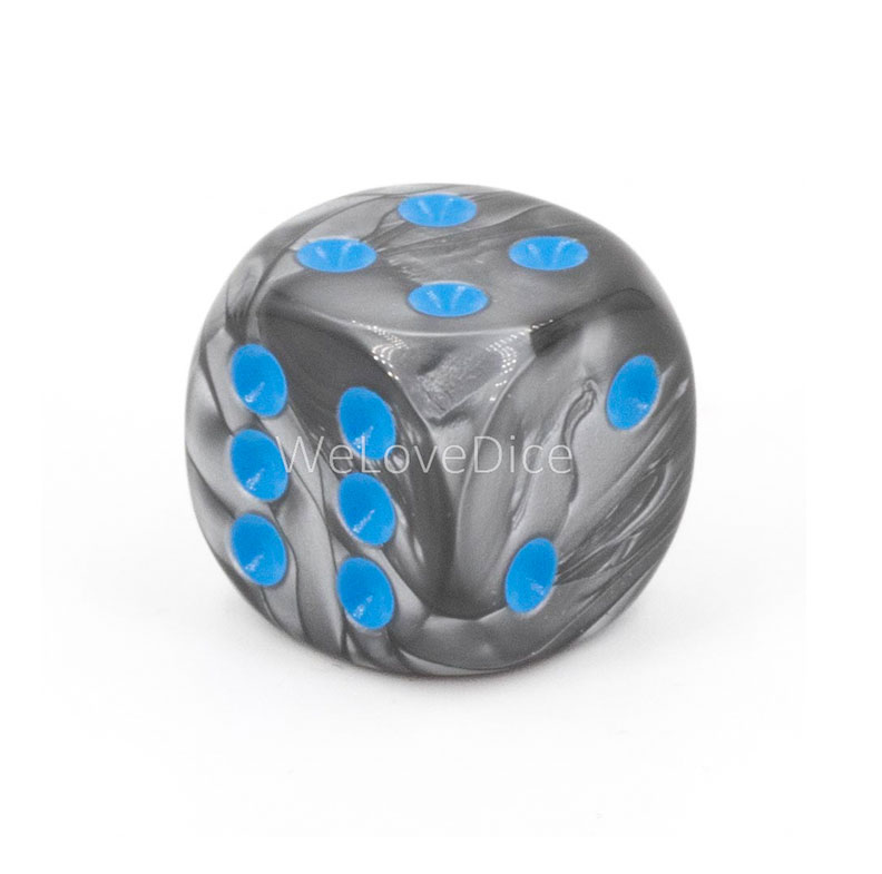 16mm W6 Würfel in grau / blau