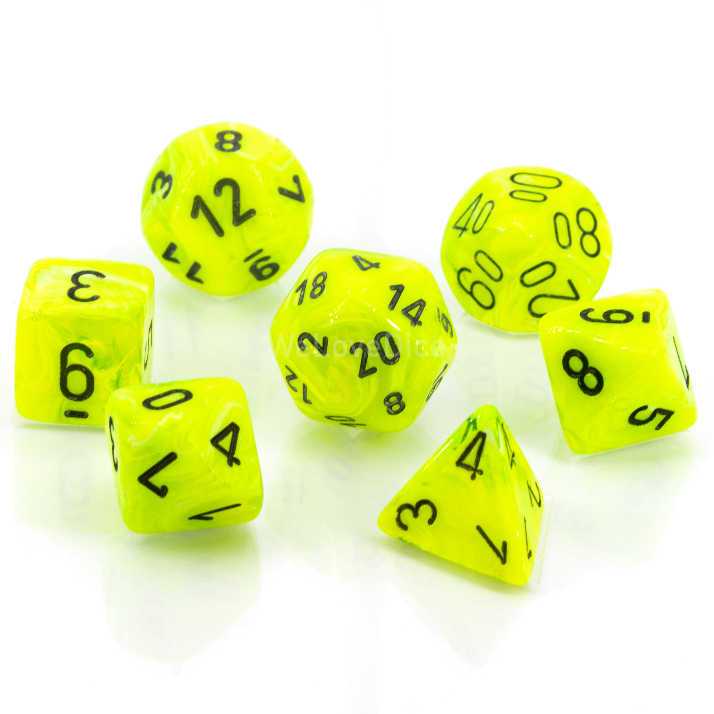 Vortex® Mega-hedral™  Polyhedral Bright Green / black 7-DieSet