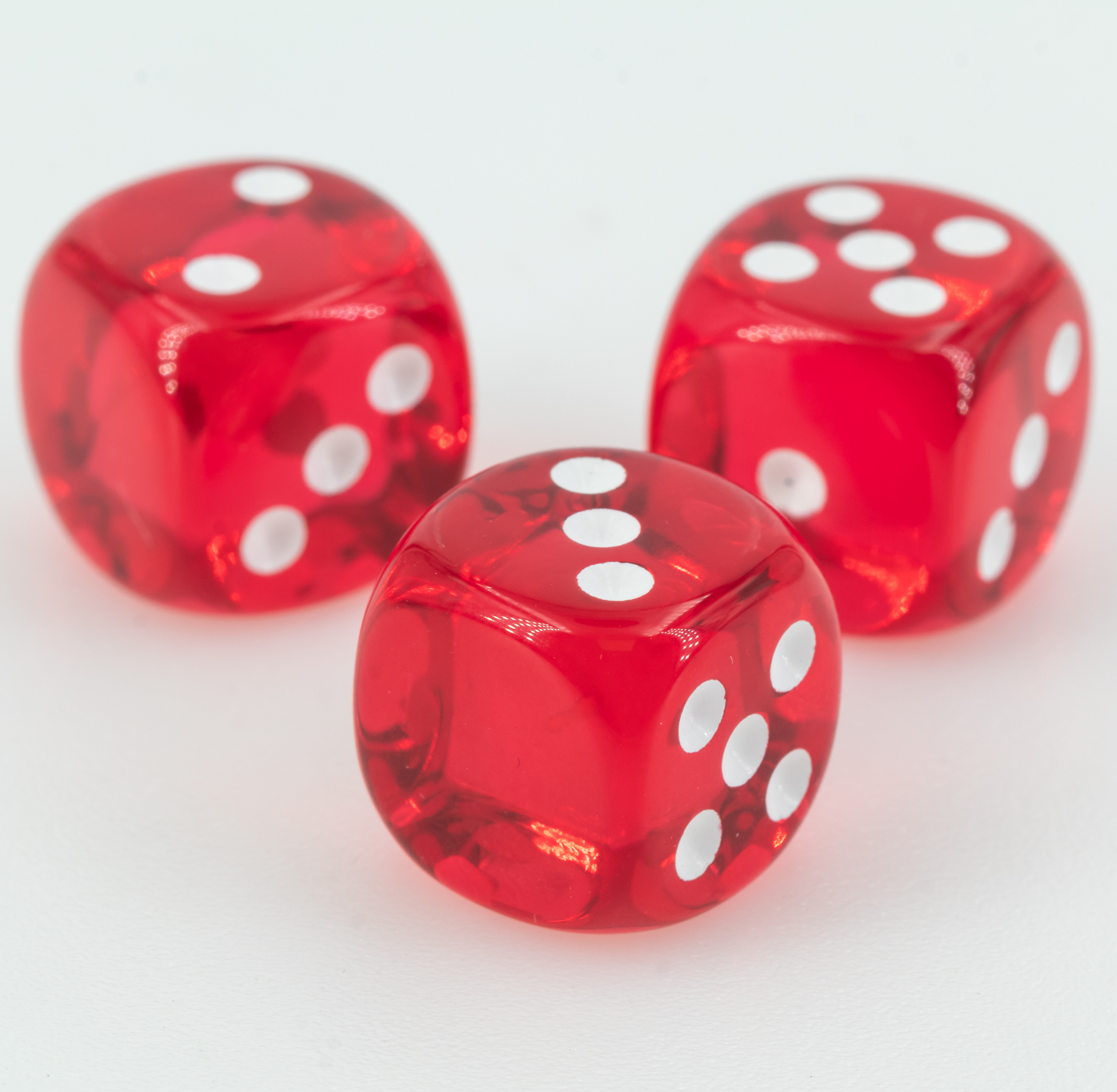 16mm Würfel in fuchsia / weiss Transparent ohne "6"