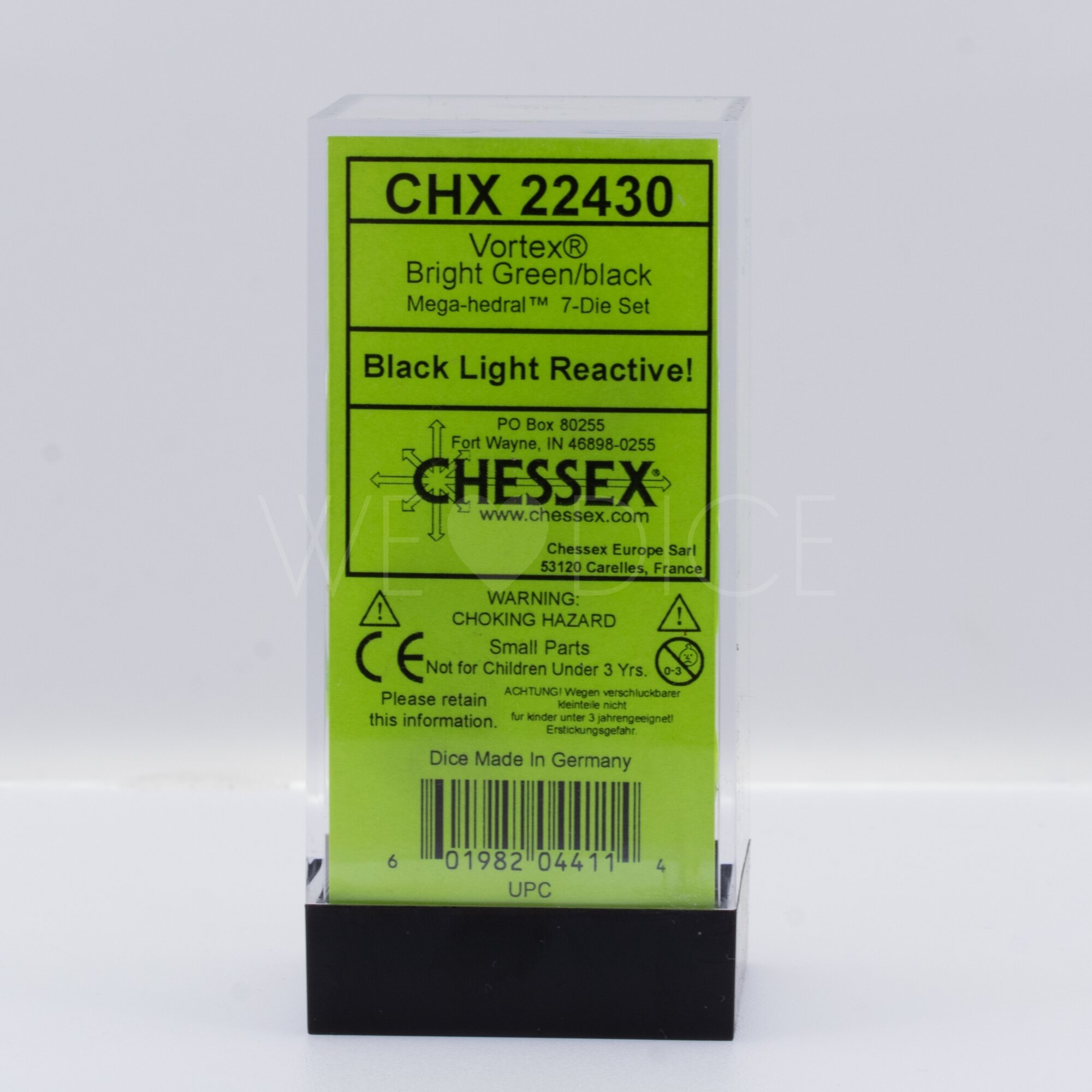 Vortex® Mega-hedral™  Polyhedral Bright Green / black 7-DieSet