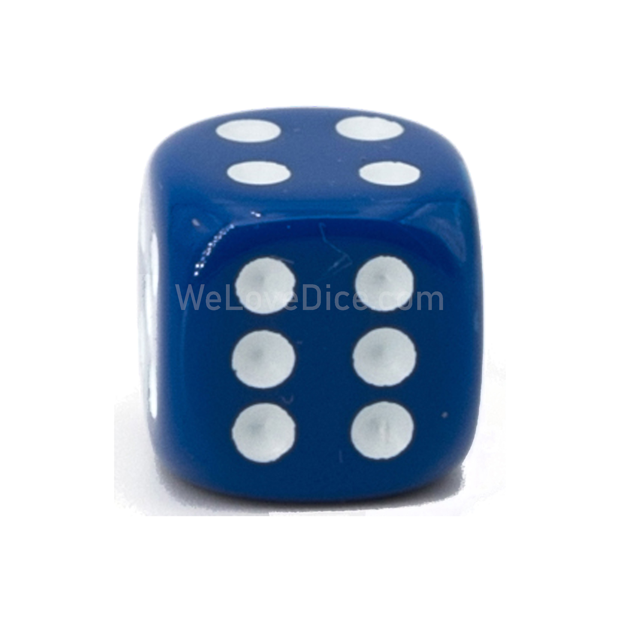 8mm  D6 Dice in dark blue / white Opaque