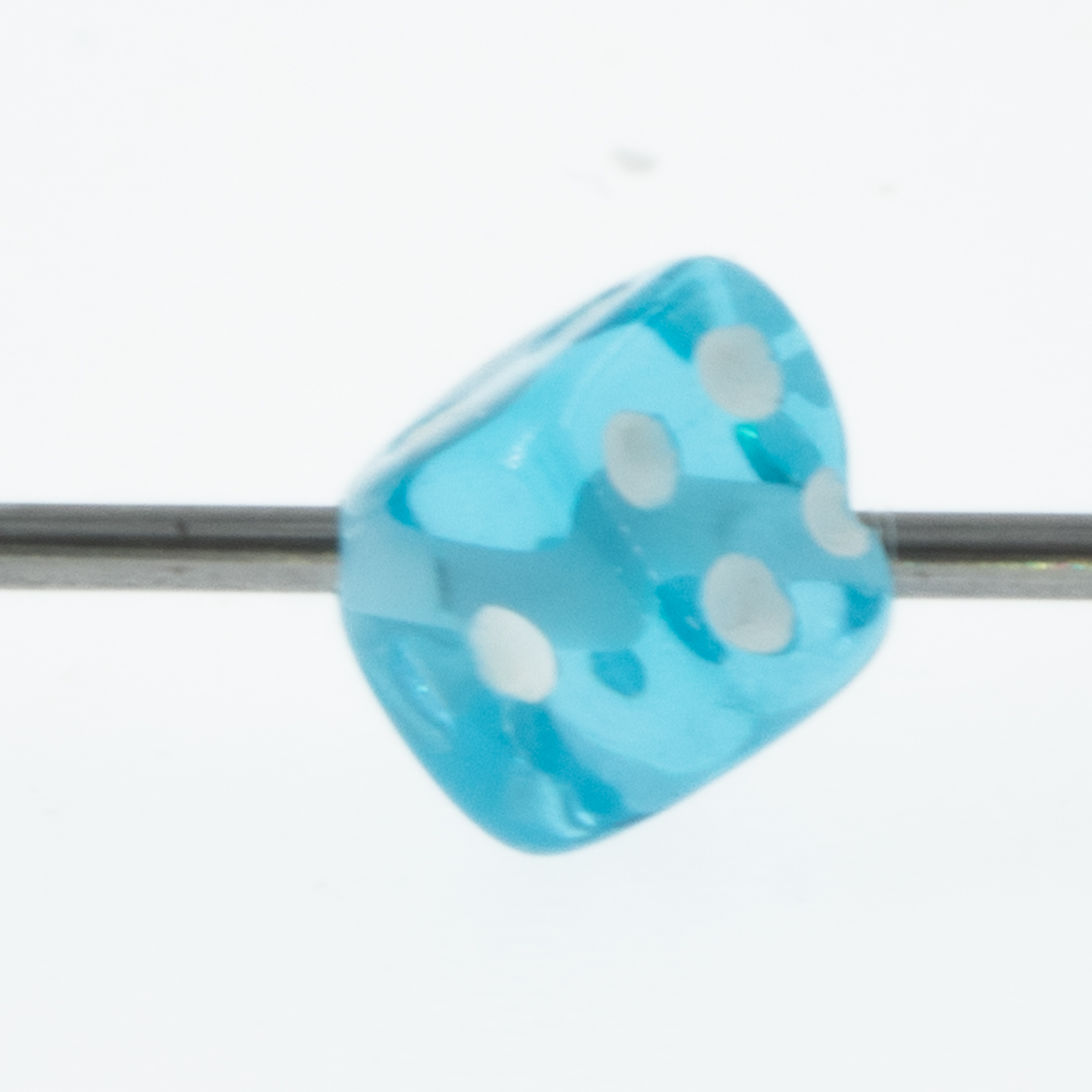  5mm Dice bead - light turqoise Translucent, in