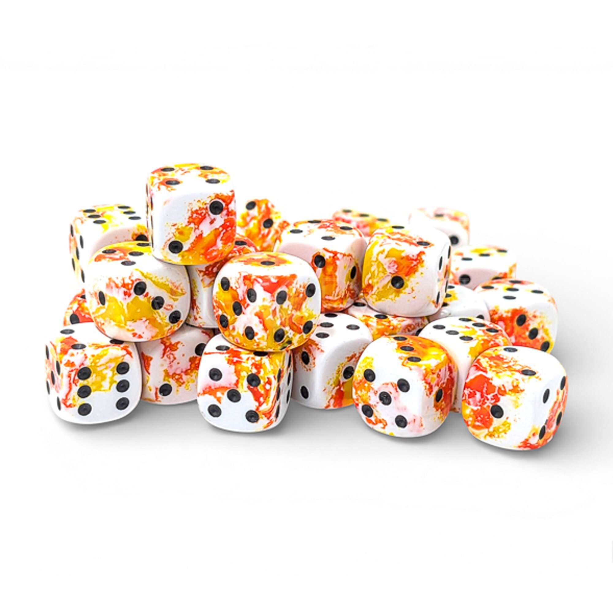 Brush™ Sunrise™ / black 12mm W6 Würfel Set (36 Würfel)